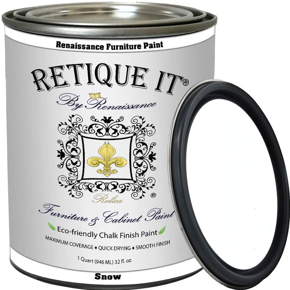 Retique It Chalk Furniture Paint, 32 Fl Oz (Pack of 1), 01 Snow