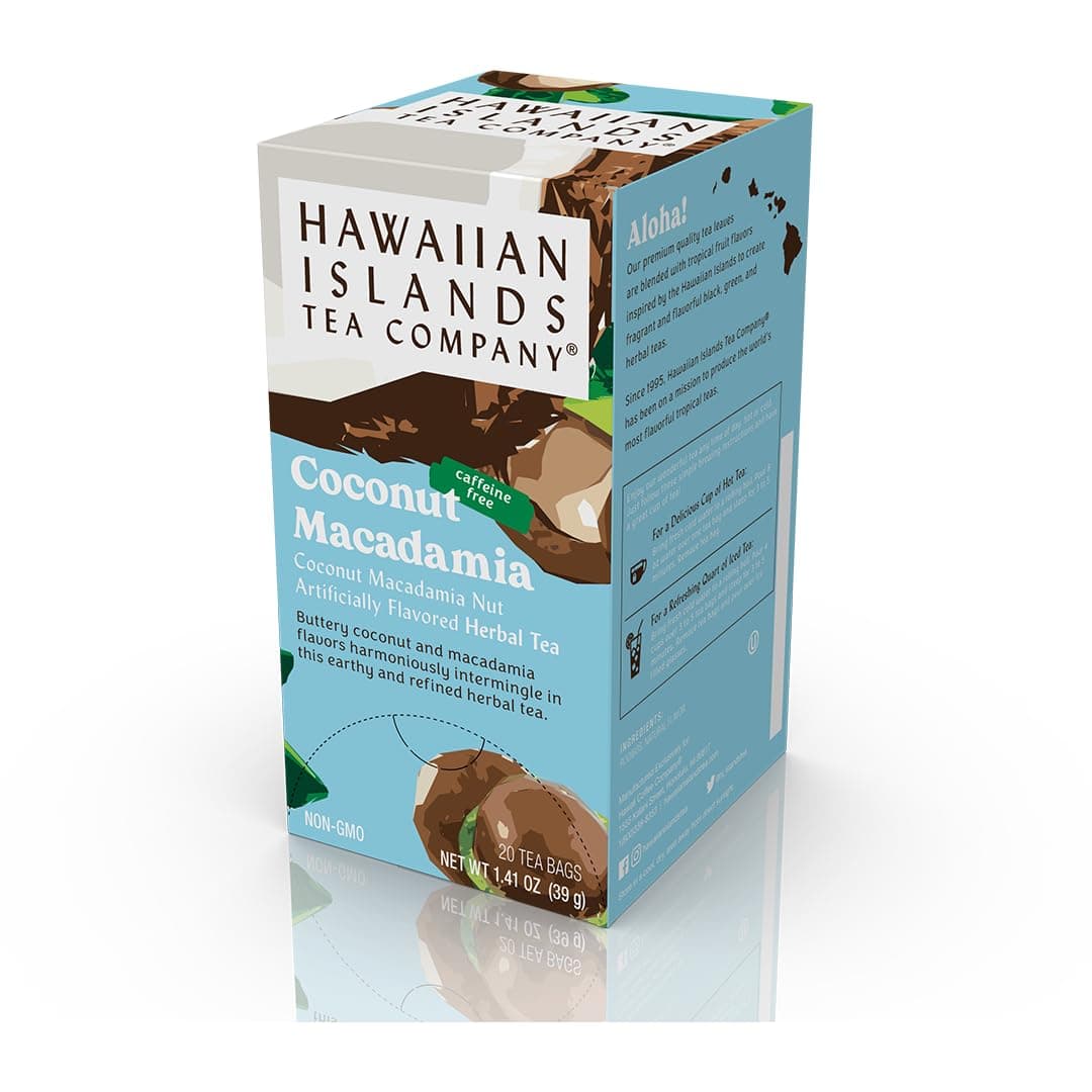 HAWAIIAN ISLANDS TEA COMPANY Coconut Macadamia Herbal Tea, All Natural - 20 Teabags (1 Boxes)