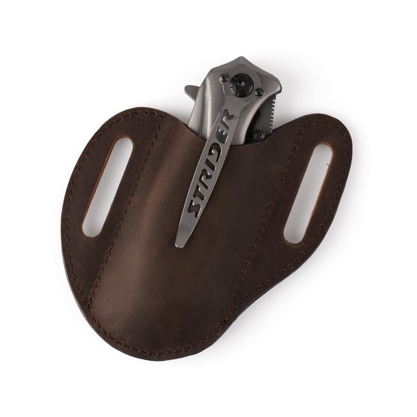 Gentlestache Leather Knife Sheaths For Belt, Pocket Holder, Edc Sheath Folding Knife, Compact Draw Holster Dark Brown…