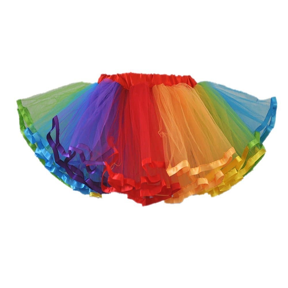 PerfectDay Women's Mini Tutu Ballet Multi-Layer Ruffle Frilly Petticoat Skirt