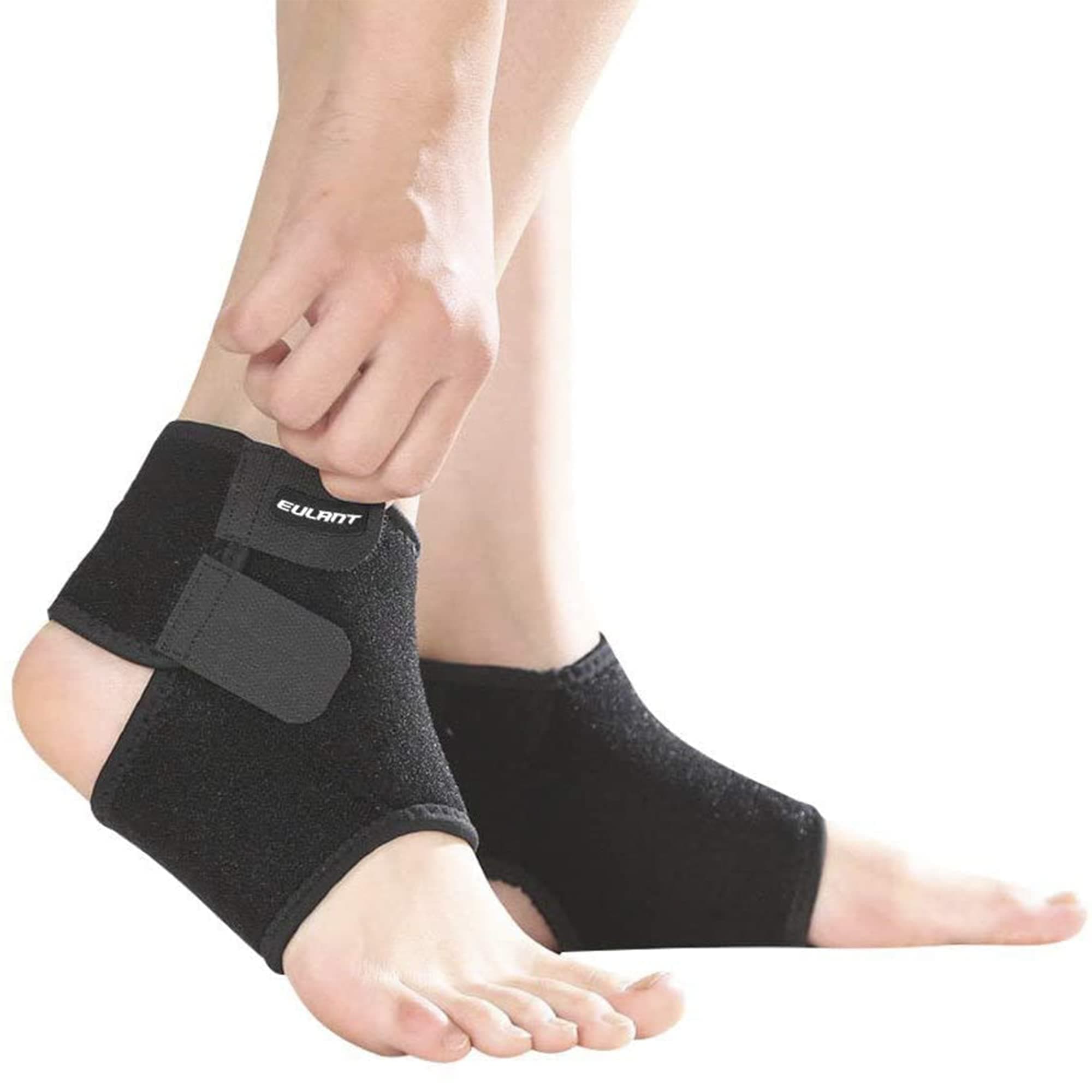 ONTYZZ 1 Pair Kids Ankle Brace Ankle Compression Sleeve Adjustable Ankle Support Brace for Football Basketball Dancing Black/M
