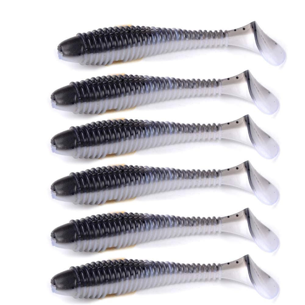 East Rain Tube Soft Bait with Long Tail for Fishing Lure Worm SwimBait for Any Fishing Rigs (PVC,1.18oz./7.1inch, Mulit-Colors Option,More Package)