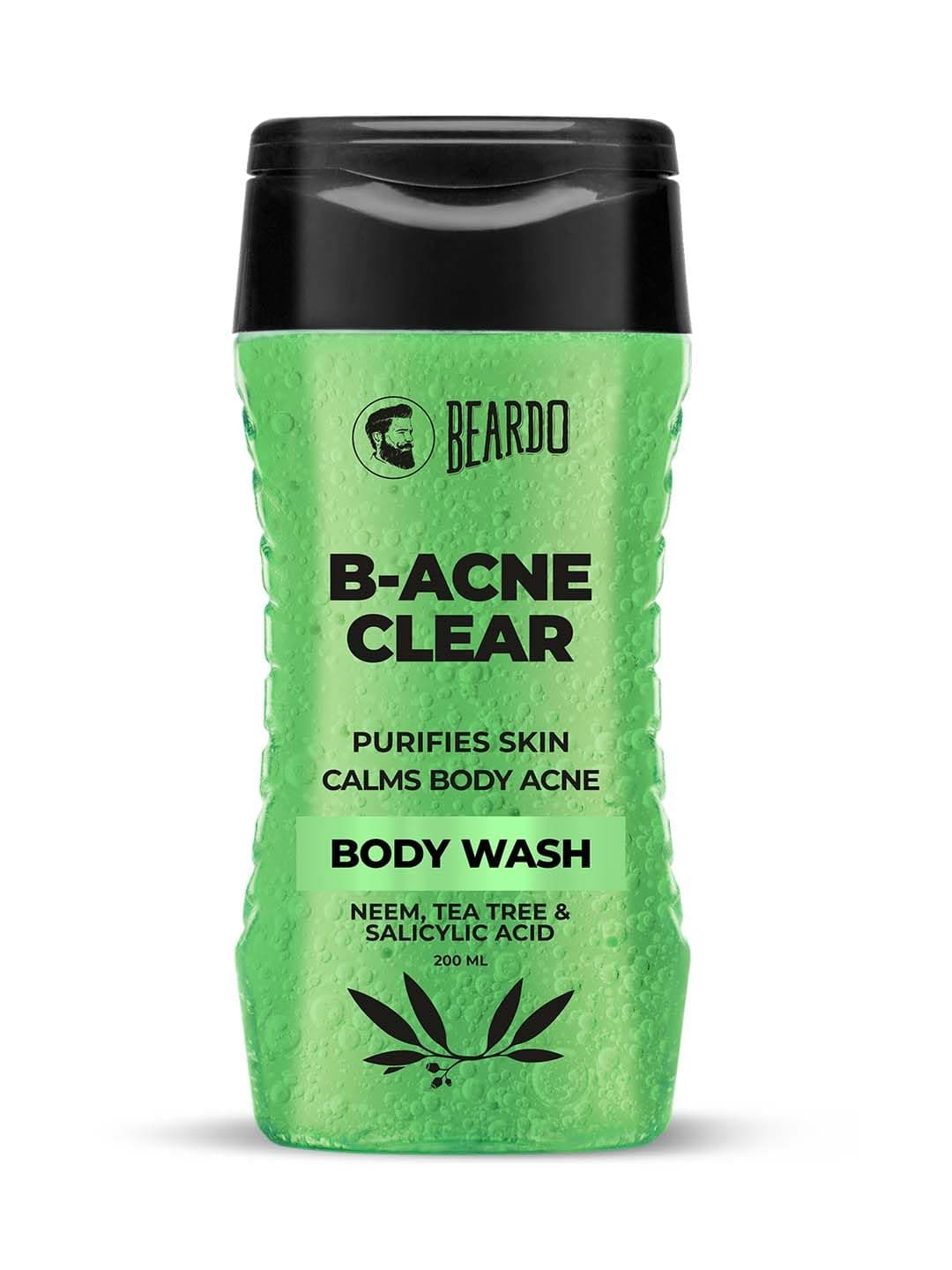 Body Acne Body Wash for Men 200 ml | With Neem, and Tea Tree | Clean Clear Skin | For Body Acne and Skin Purification | B-acne Bodywash
