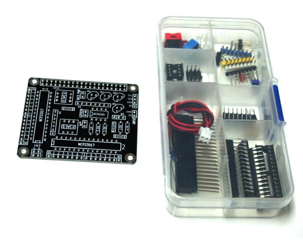 Nation Electronics Raspberry Pi HAT - 32 I/O Port Expander - MCP23017 - I2C - Black - Kit Edition
