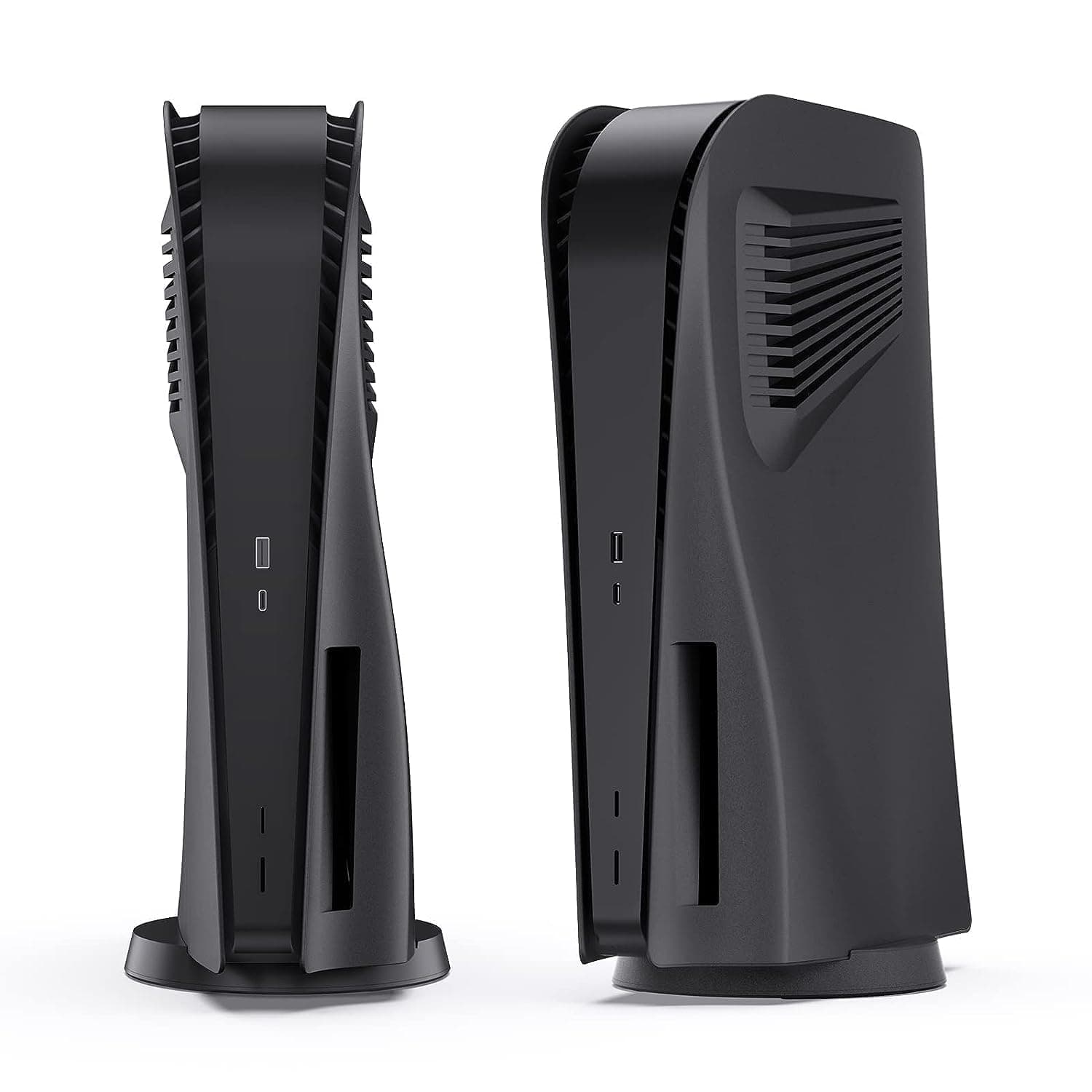 MAKINGTEC Replacement Shell for PS5 Disc Edition, Anti-Scratch Dustproof Protective Cover Face Plates with Cooling Vents for Playstation 5 Disc Edition (Black)