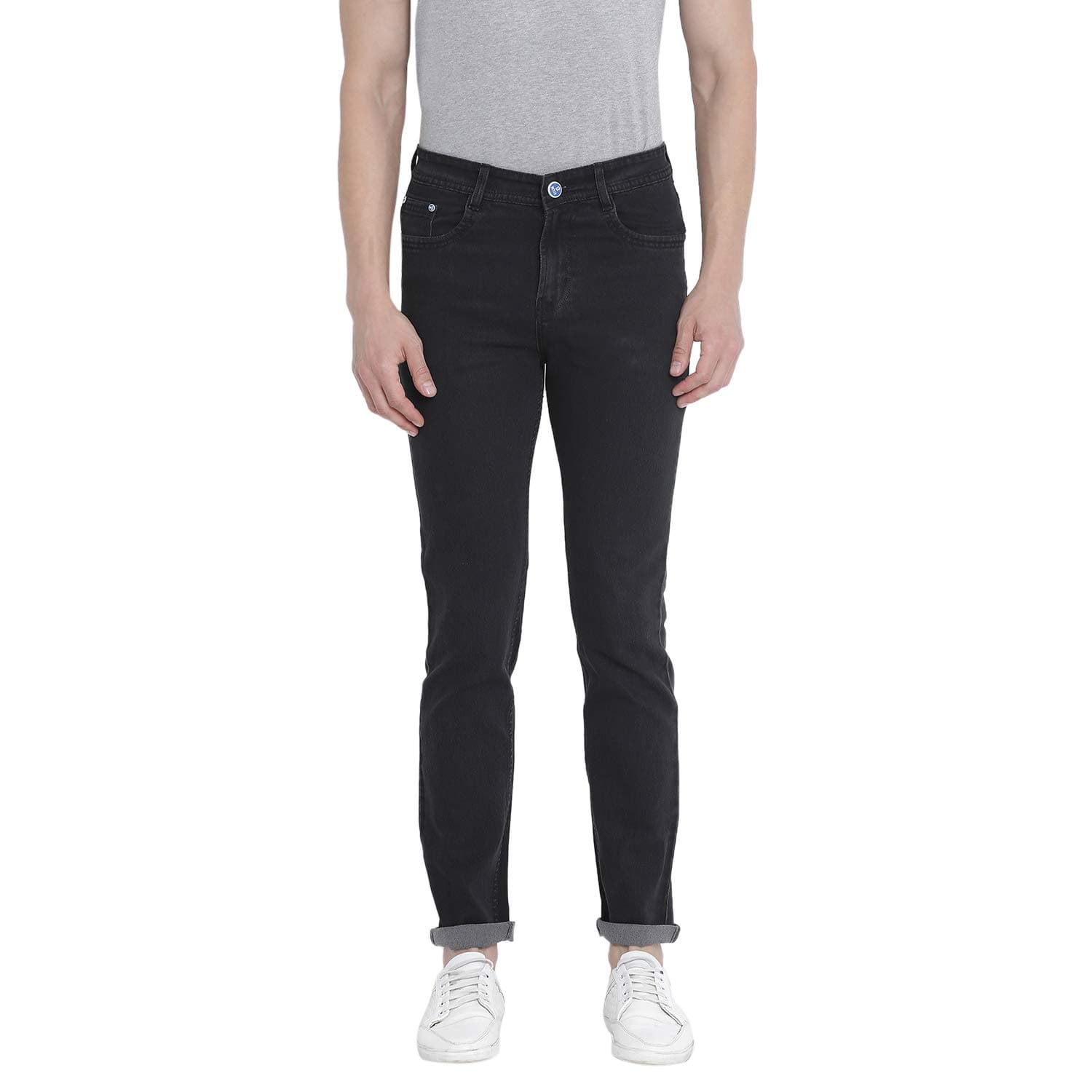 0-DEGREE Jeans Pant Stretch Denim for Men Blackish Grey 30 Inch Waist