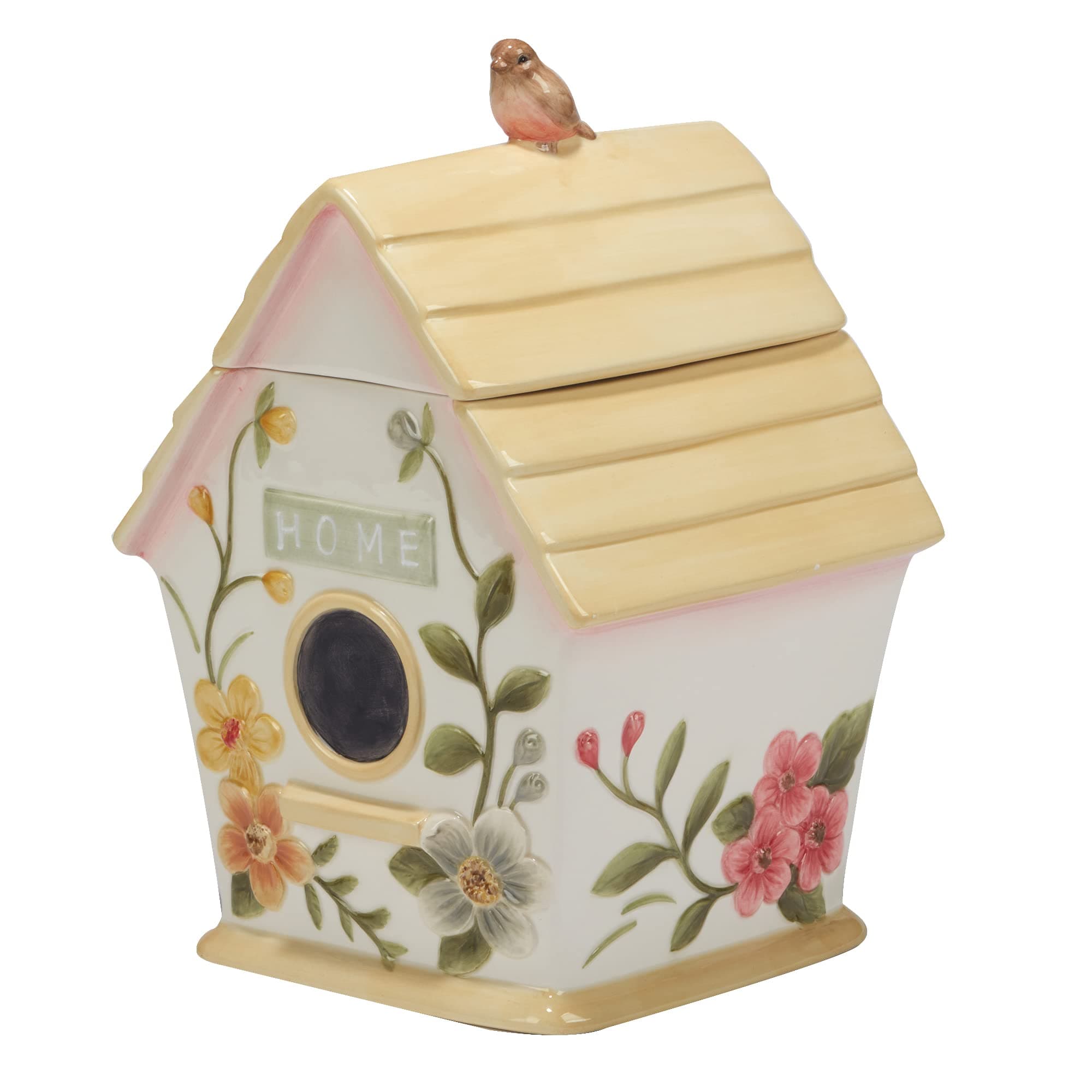 Certified InternationalNature's Song 3-D Birdhouse Cookie Jar, 88 oz, Multicolor