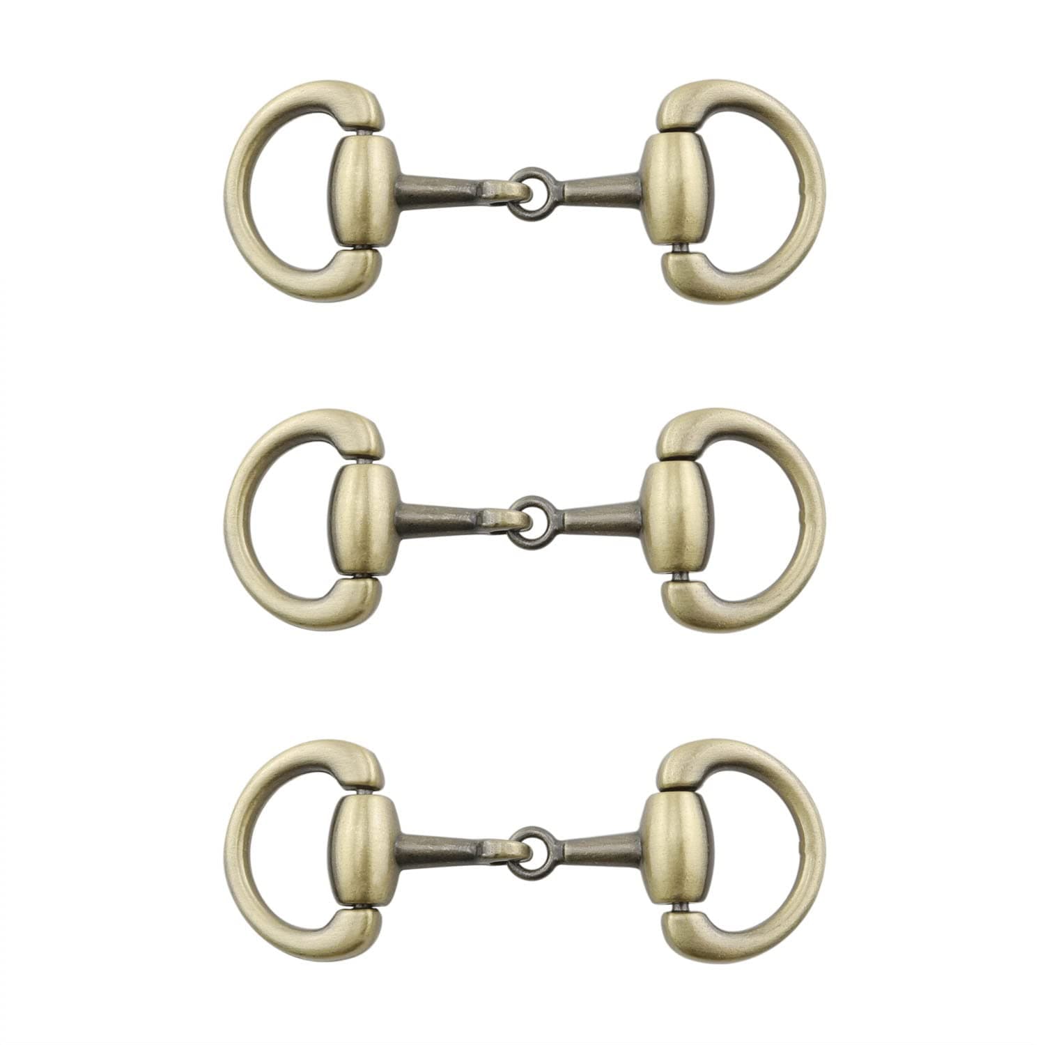 3 Pairs Zinc Alloy Horseshoe Style Hook and Eye Cloak Clasp Sew On Fasteners 0.89 x 2.4, Antique Bronze