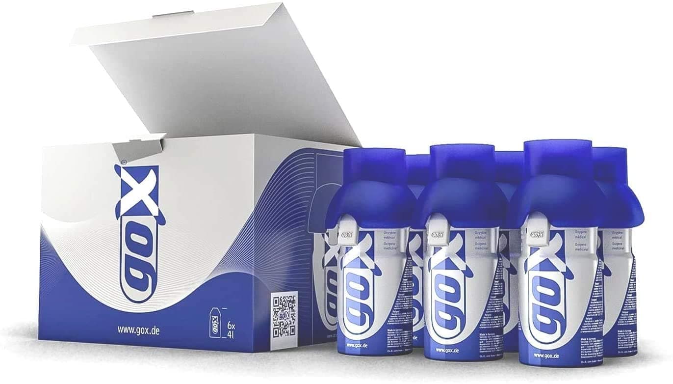 GoX Oxygen Cans 4 litres Pack of 6 - Pure Oxygen Cans That Breathe for Wellness and Sports