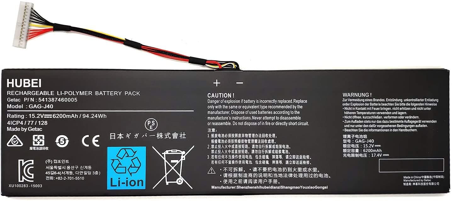 GAG-J40 Laptop Battery Replacement for Gigabyte Aorus 14 V7 K7 14-P64WV6, Aorus 15 X8 Aorus 15X V8-BK4 V8-CF2 Aorus 15G XB 15P WB 17 XA 17G KB 17X WB 17X YB X7 541387460005 541387460003(15.2V 94.24Wh)