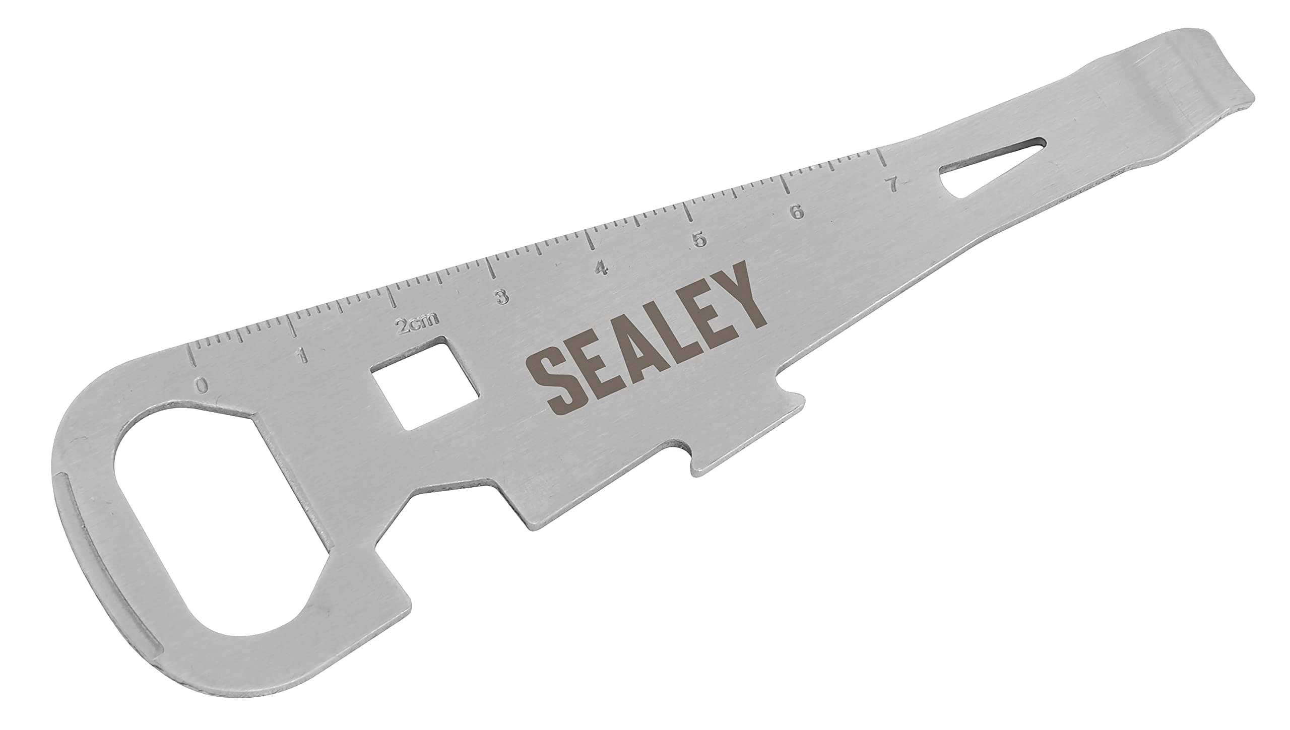Sealey 7-in-1 Paint Can Opener Multi-Tool, Can Opener, Bottle Opener, Ruler, Nail Puller, 8mm Nut Wrench, 13mm Hex Wrench, Screwdriver - CO71