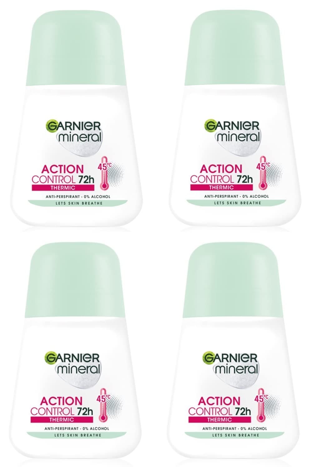 Garnier Antiperspirant Thermal Mineral Control for Women 4 x 50 ml (Pack of 4)