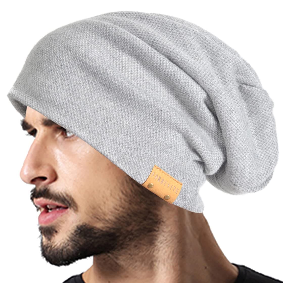 Men Oversized Slouch Beanie Large Skullcap Knit Hat