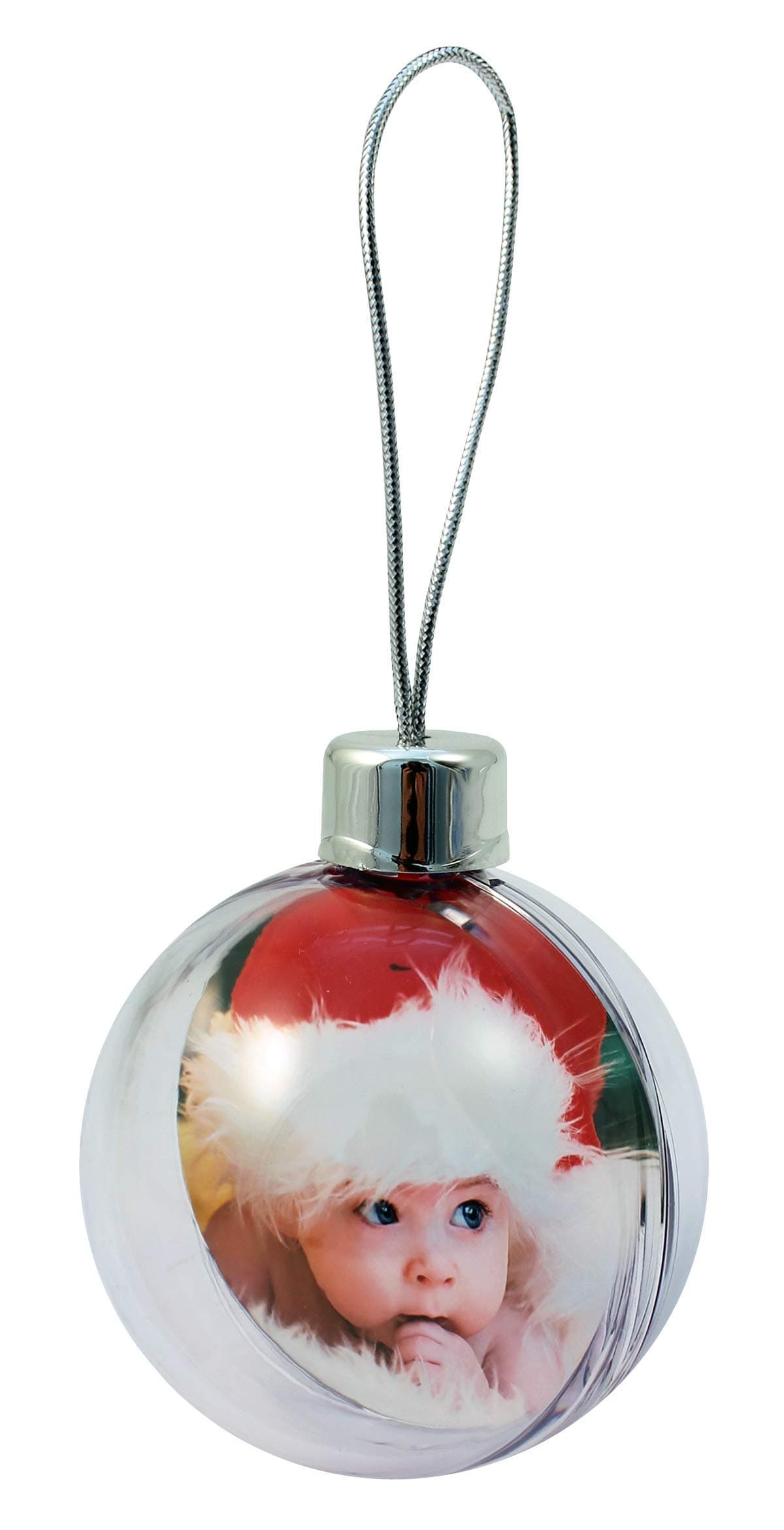 Adventa Personalised Photo Christmas Bauble-Pack of 36, Takes 80mm or 3-1/8" Print, Clear