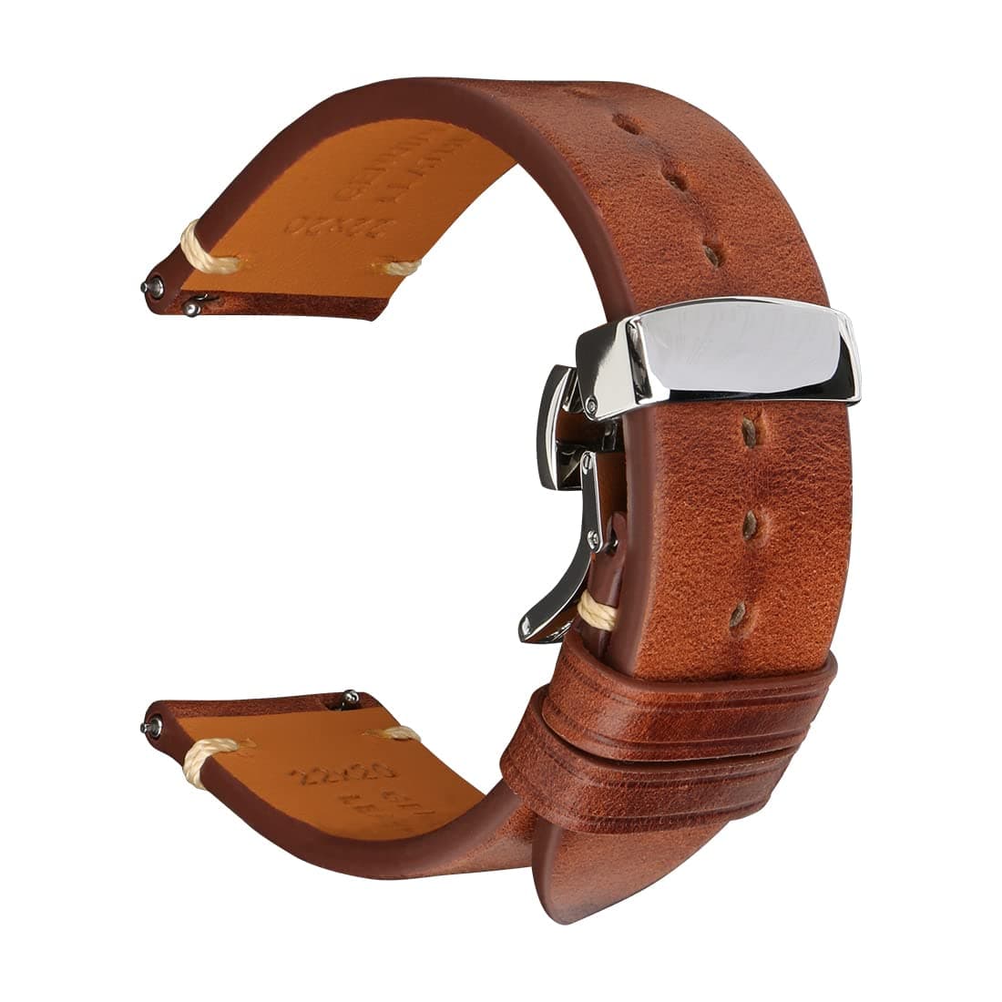 REZERO Quick Release Watch Band, Top Grain Leather Watch Straps, Italian Calfskin Watchbands Replacement 18mm 19mm 20mm 21mm 22mm 23mm 24mm for Men, Women