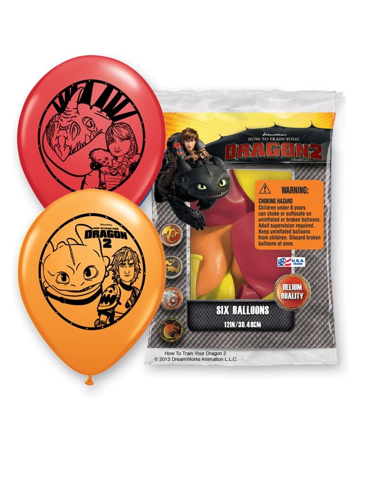 DreamWorks 12" How To Train Your Dragon 2 6 Balloons, Assorted