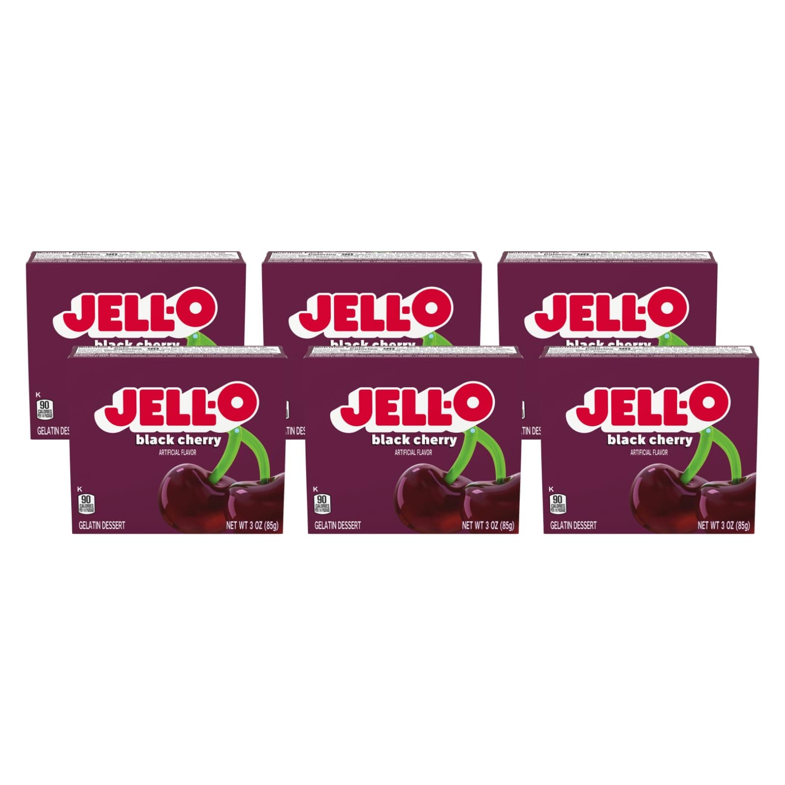 Black Cherry Gelatin Dessert Mix (0.3 oz Boxes, Pack of 6)