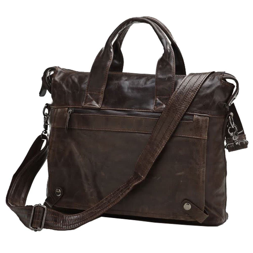 SAIERLONG Men's Messenger Bags Shoulder Handbags Coffee Cow Leather