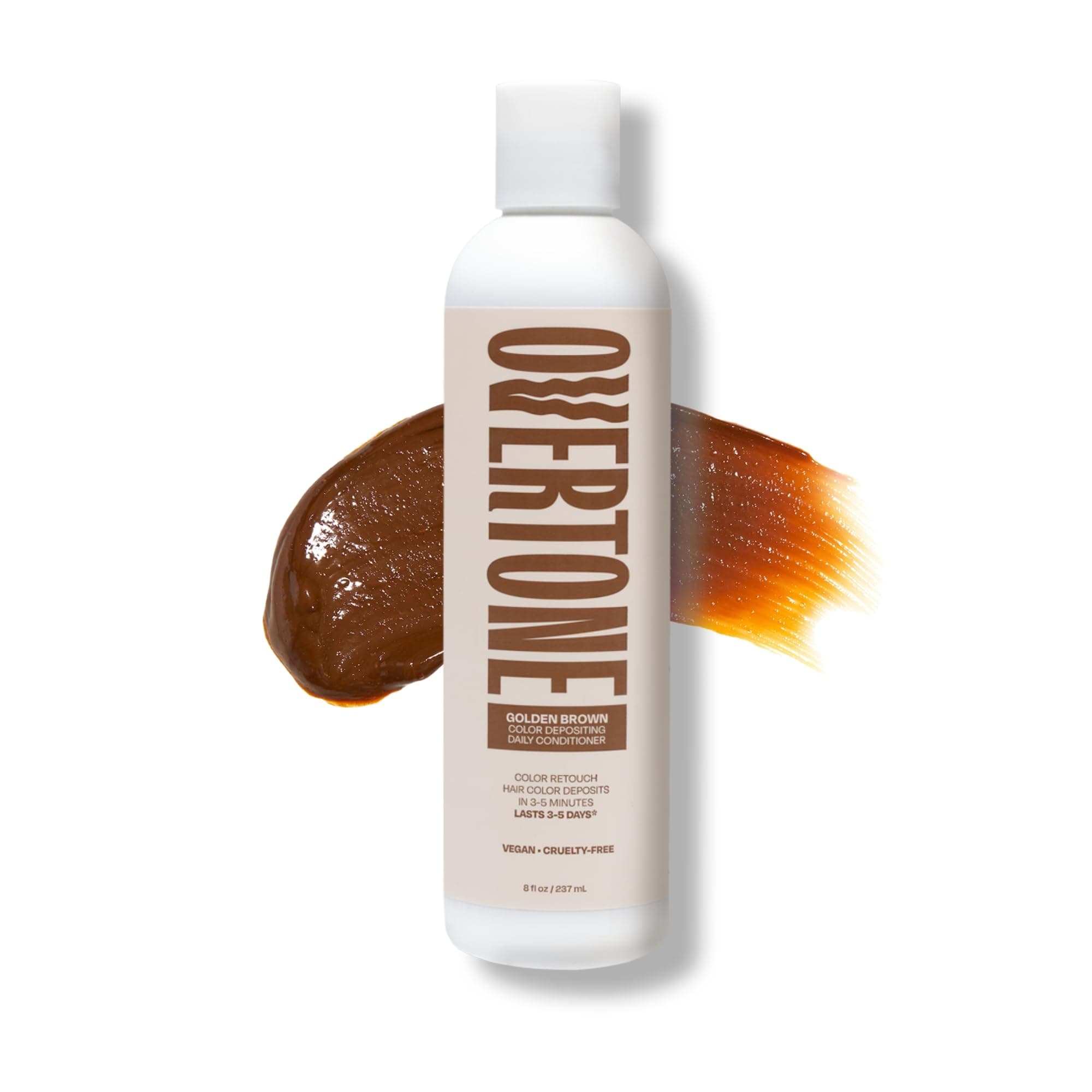 Daily Color Depositing Conditioner for Hair, Golden Brown:Temporary Pigment with Shea, Coconut & Avocado Oils, Hydrating, Vegan & Cruelty-Free, All Hair Types, 8oz.