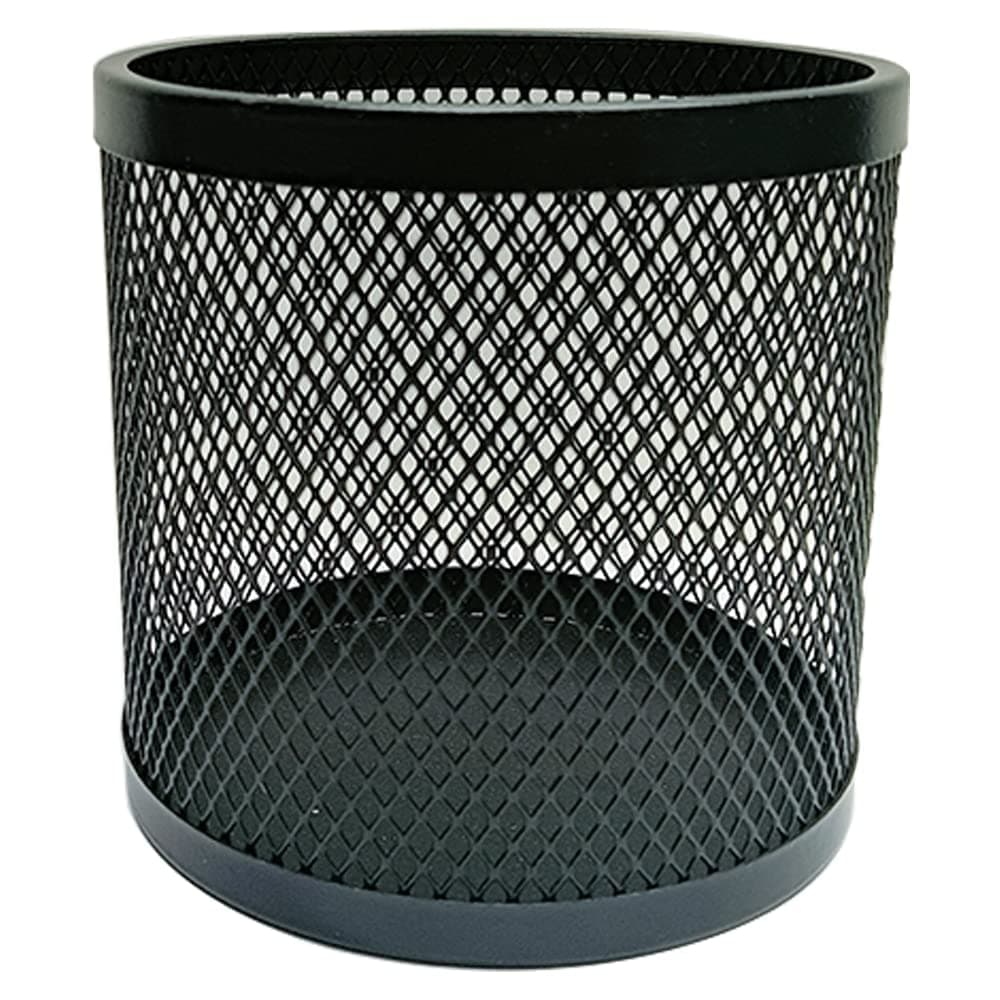 Prisha A God's Gift Jali Pen Stand Big Desk Organizer | Office School Supply Round Black Heavy Quality Holder Study Table Antique Display