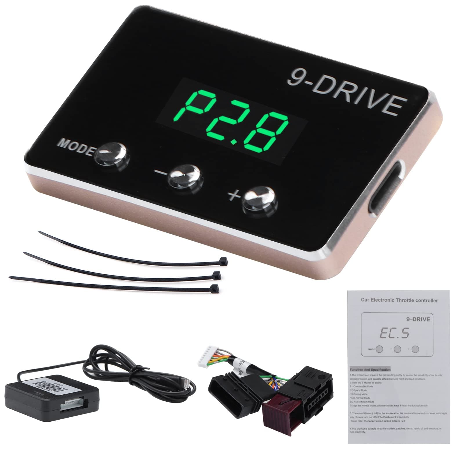 Throttle Response Controller, 9 Drive 9-Mode Smart Electronic Racing Pedal Accelerator for Toyota 4Runner Tundra Land Cruiser Prius Camry Corolla Lexus GX 460 (809)