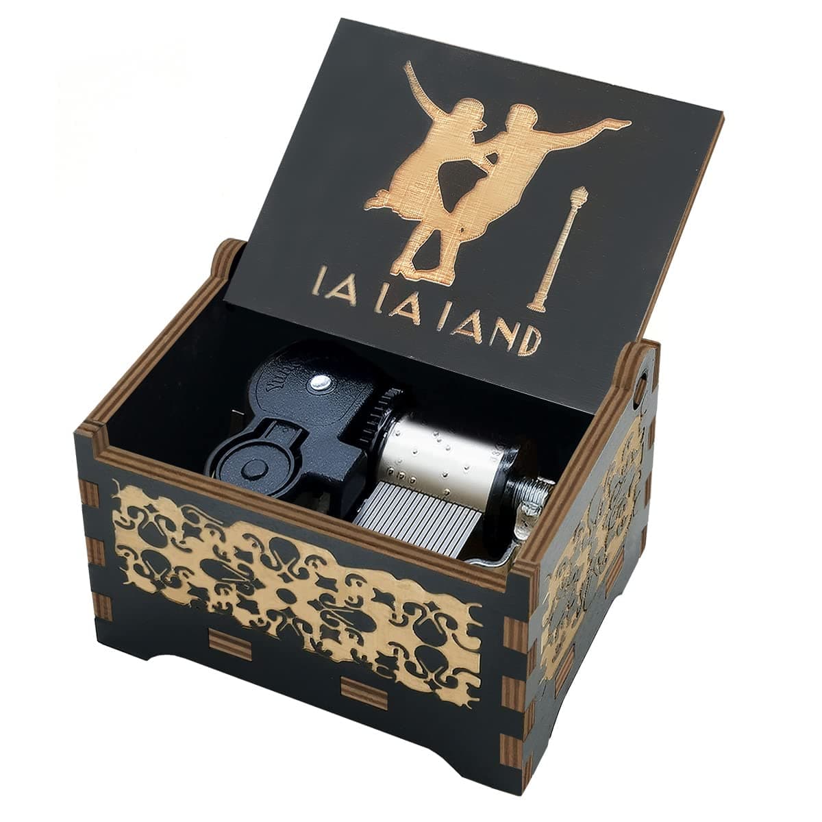 Sooharic La La Land Music Box Wind Up, 18 Note Mechanism Antique Carved Music Box (La La Land)