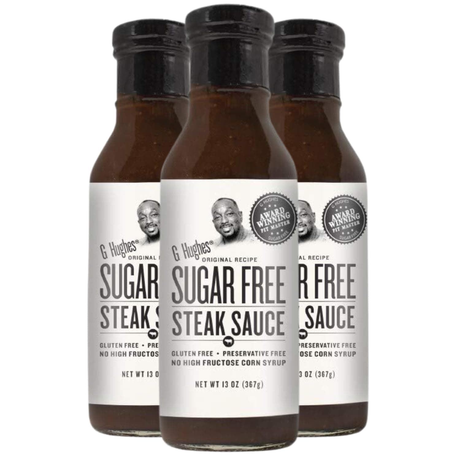 G Hughes Sugar Free, Steak Sauce - Gluten Free Sauces, Sauce, Bbq No Preservatives 13 Oz (3-Pack)