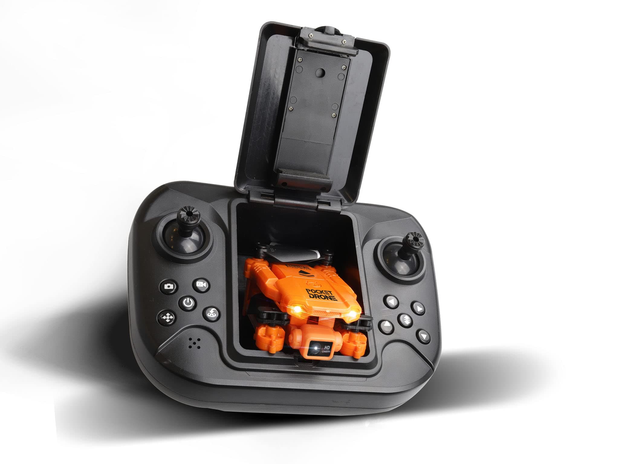 Revell Control 23810 Remote Control Quadcopter Pocket Drone With Precise 2.4 GHz Control, Folding, Carried In Transmitter, Altitude Sensor, Flip, One Push Take Off/Land, 720K Camera, 11cm in length