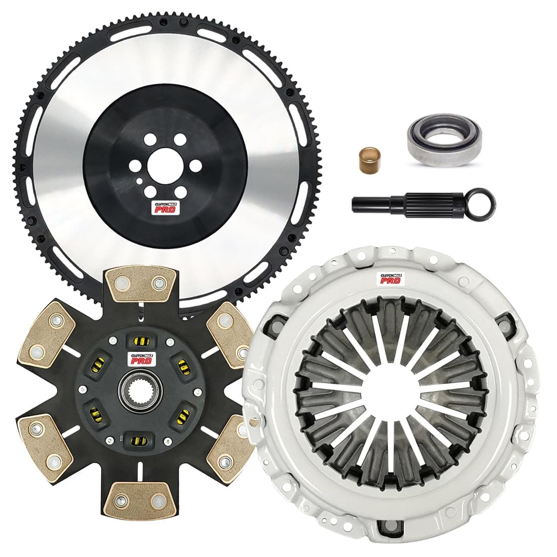 ClutchMaxPRO Performance Stage 3 Clutch Kit & Chromoly Flywheel Compatible with 1989-1998 Nissan 240SX 2.4L KA24E KA24DE (CP06254HDCLSF-ST3)