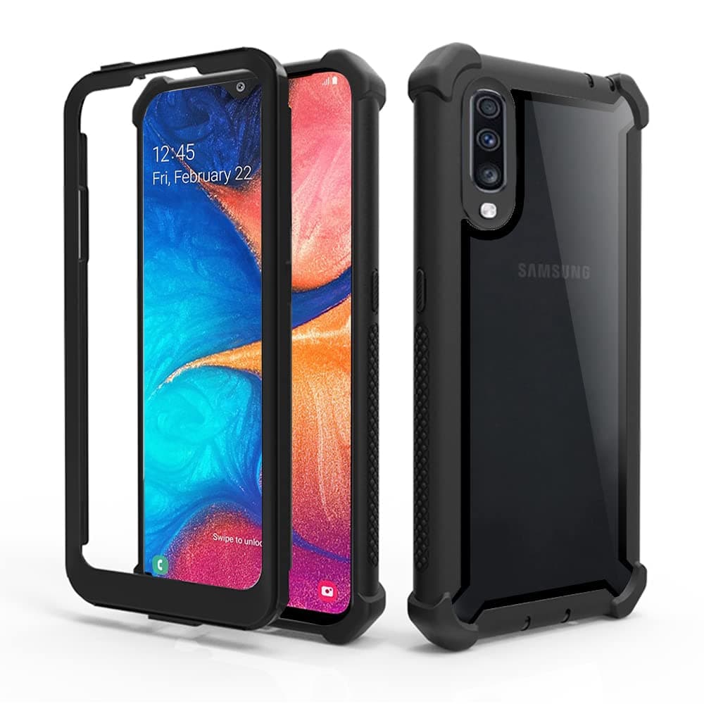 Phone Case for Samsung Galaxy A70 Cover Rugged Shockproof Drop Proof Full Body Protective Heavy Duty Hybrid Mobile Dual Layer Cell Accessories Glaxay A70S A 70 Gaxaly 70A S70 Women Men Black