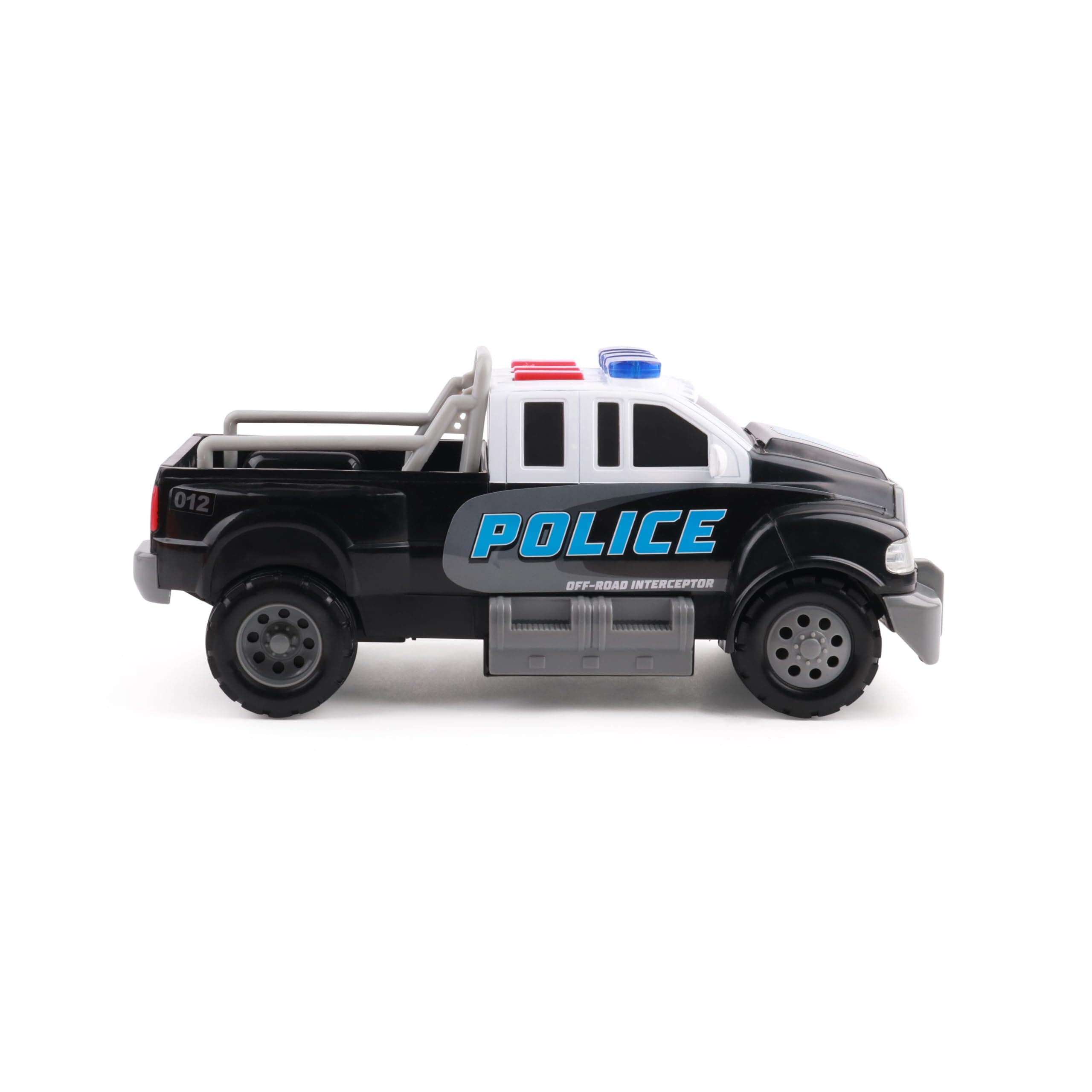 Rescue Force 12" Police Pickup Truck Toy with Realistic Lights & Sounds, Durable Construction and Batteries Included, Ages 3+