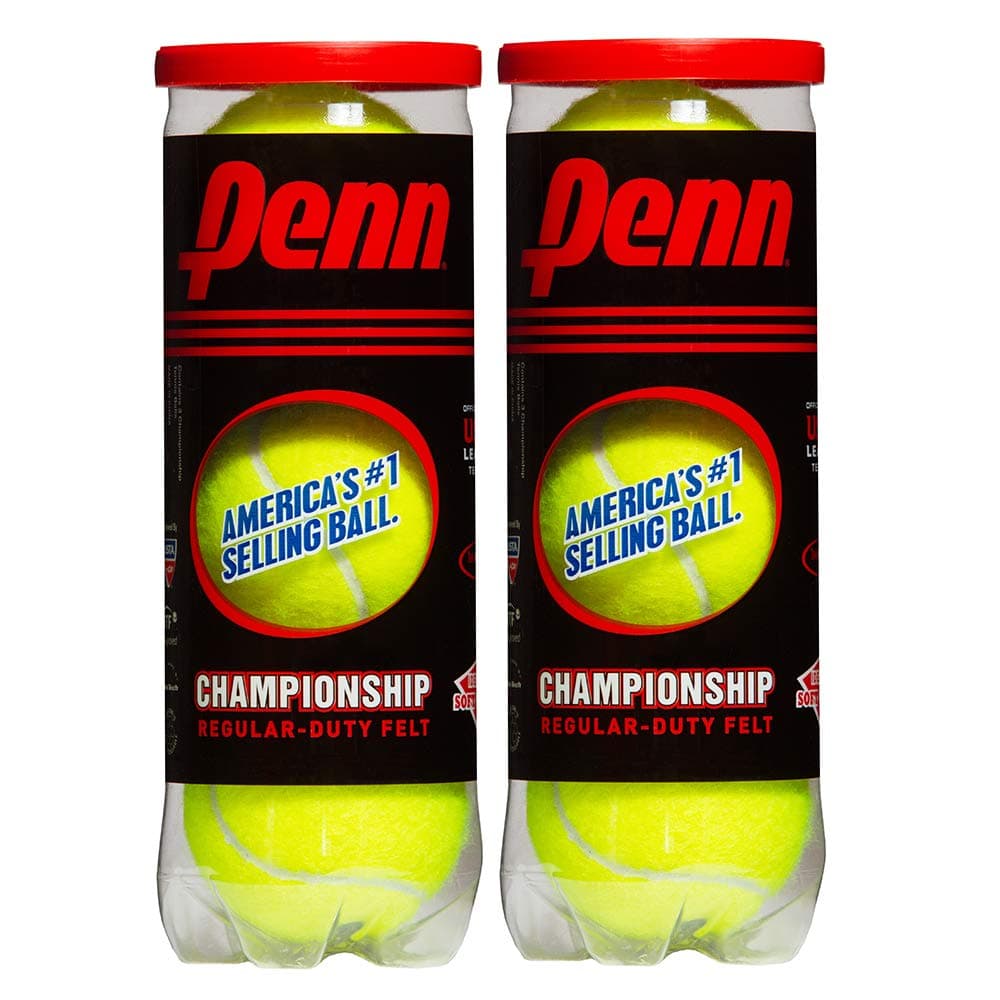 Penn Championship Tennis Balls - Regular Duty Felt Compression Tennis Balls - 2 Cans, 6 Balls