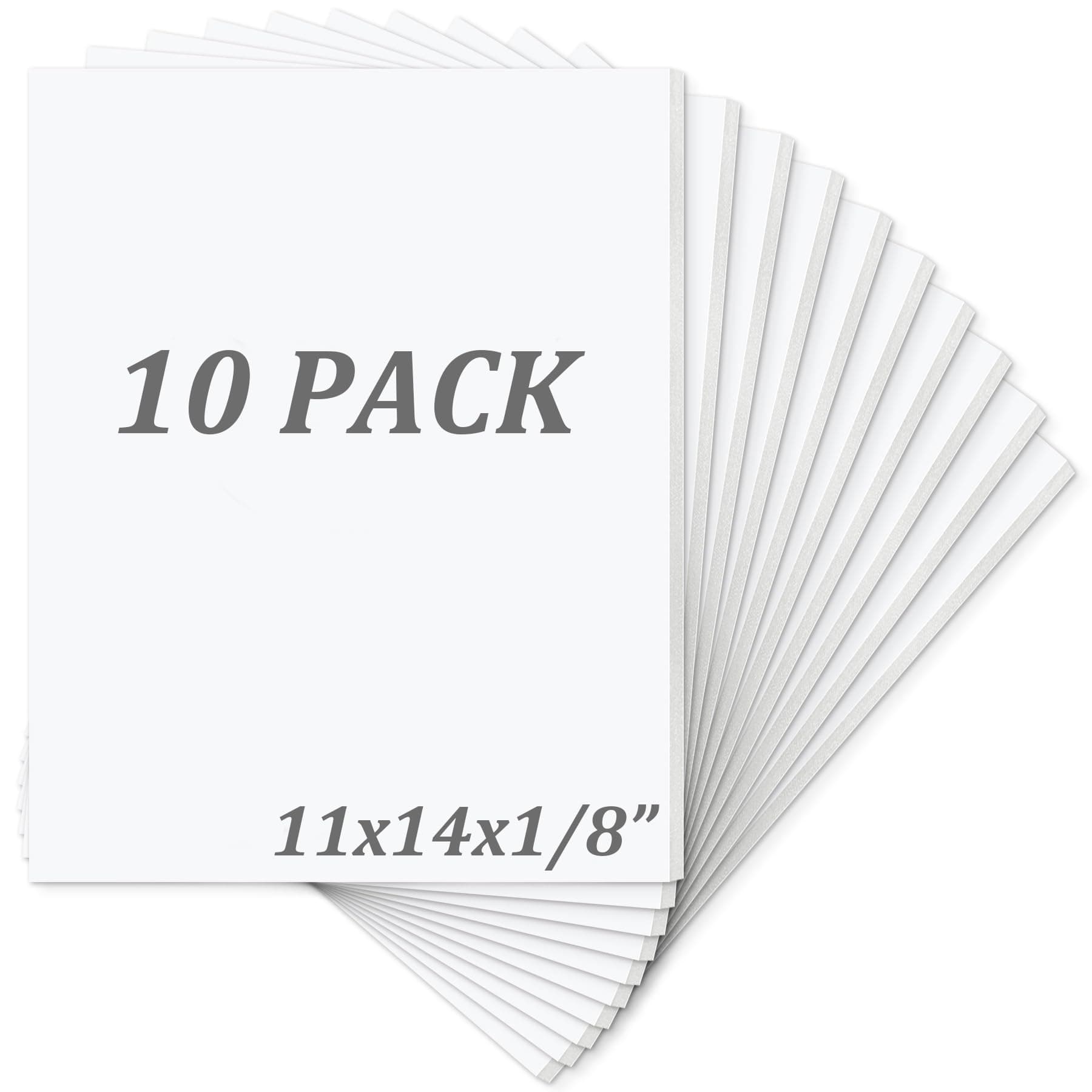 MBC MAT BOARD CENTER Pack of 10 Foam s, 11x14 inch (Many ) 1/8" Thick, White Foam s (Acid-Free)