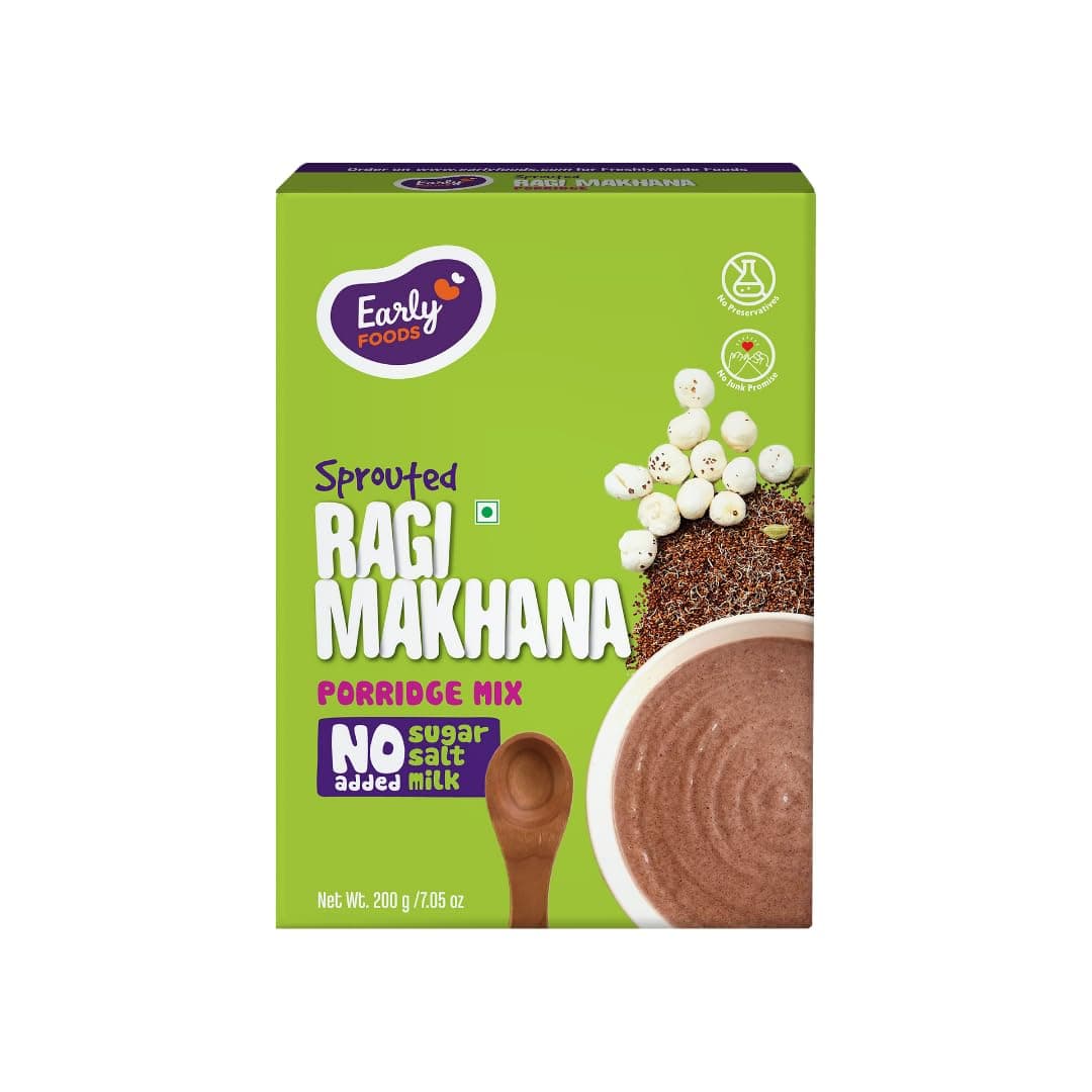 Early Foods - Sprouted Ragi & Makhana Porridge Mix, 200g| Cereals For Kids