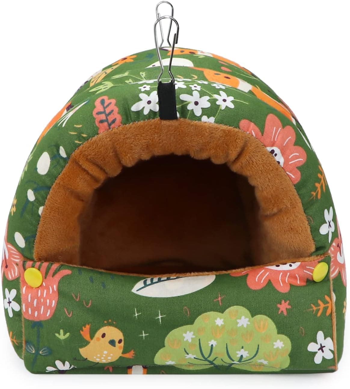 XICEN Bird Nest House Winter Warm Snuggle Hut Bird Bed Hanging Hammock for Parrots Budgies Parakeets Caique Senegal Cockatiels Conures (Large, Green)