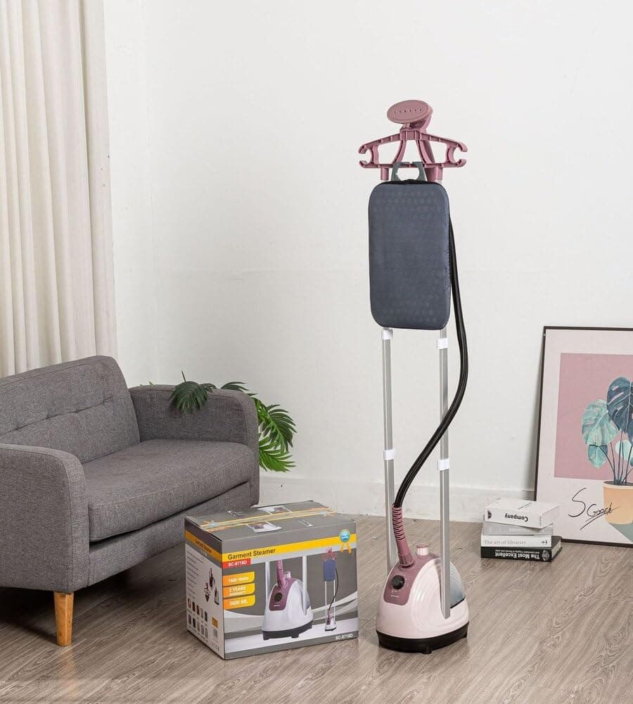 showkah1600W Professional Garment Steamer – 3.6L Tank, Adjustable Ironing Board, Multi-Hanger, 90s Heat-Up, Kills 99.9% Bacteria – Home & Commercial Use