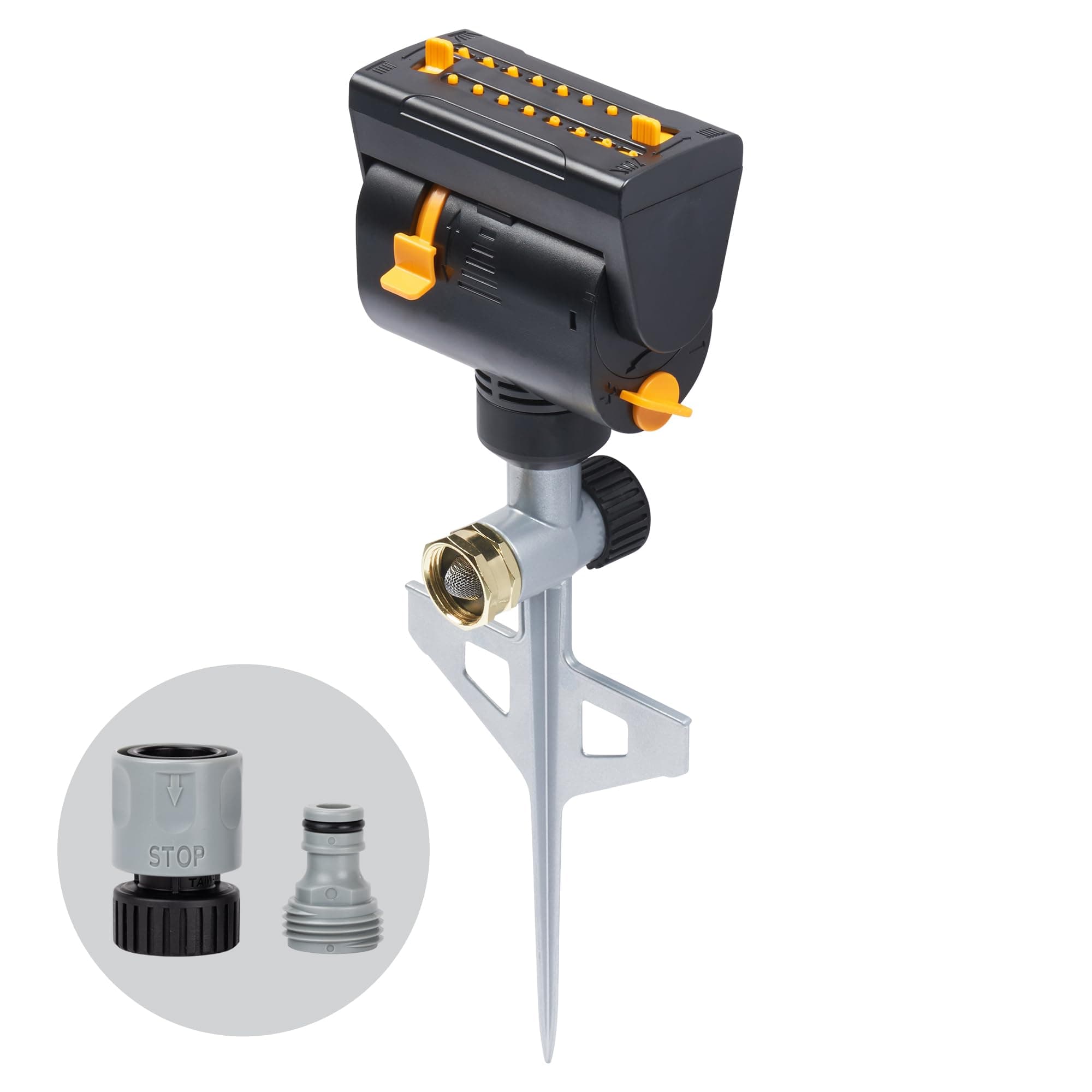 Mini Oscillator on Step Spike, Black, Metal, Oscillating Style, Up to 4000 sq. ft. Coverage