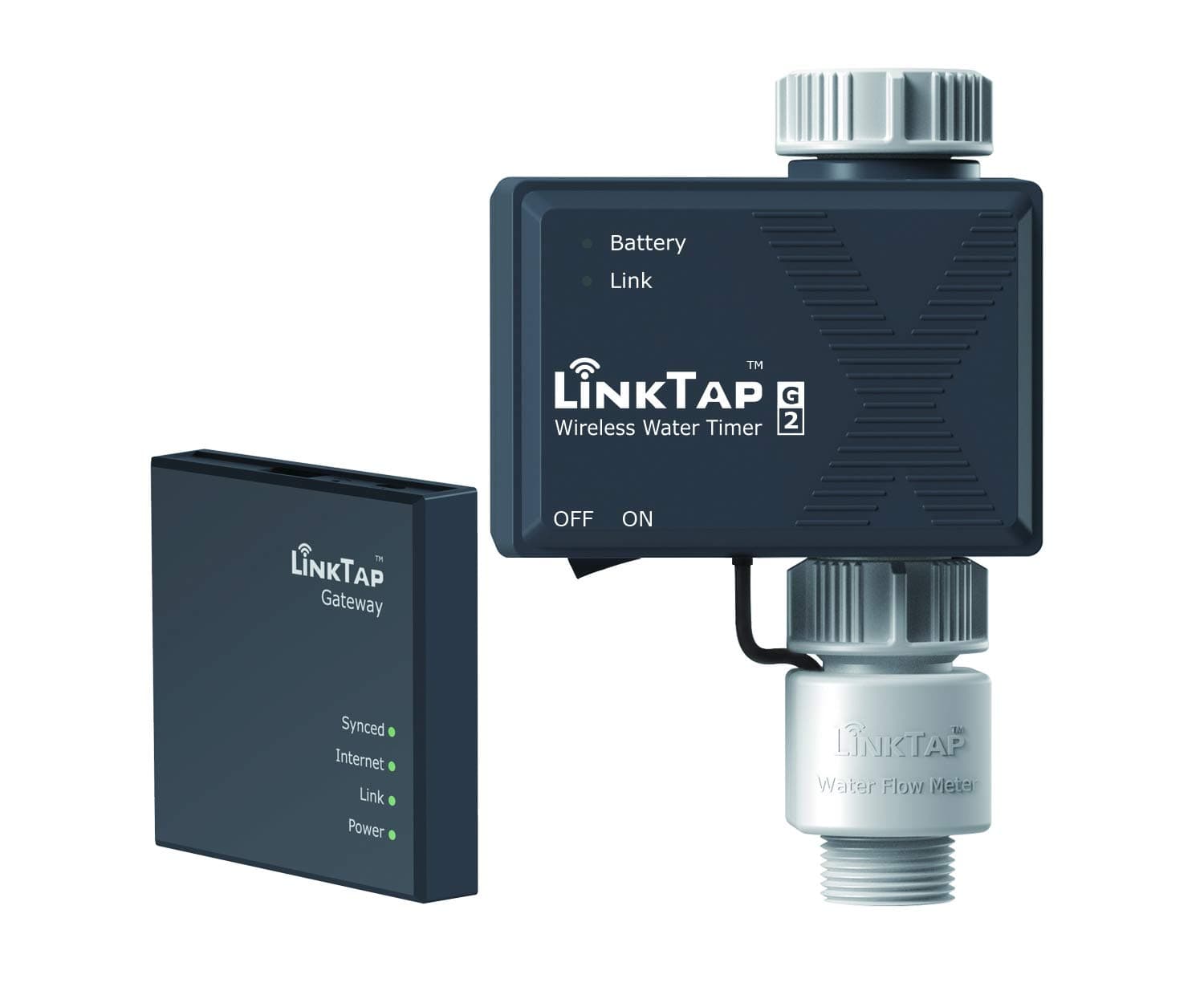 LinkTap G2 Wireless Water Timer & Gateway & Flow Meter - Smart Hose Timer for Garden, Cloud Controlled Watering, Greater Range than WiFi, Real-Time Fault Detection & Notification, 2 Year Battery Life