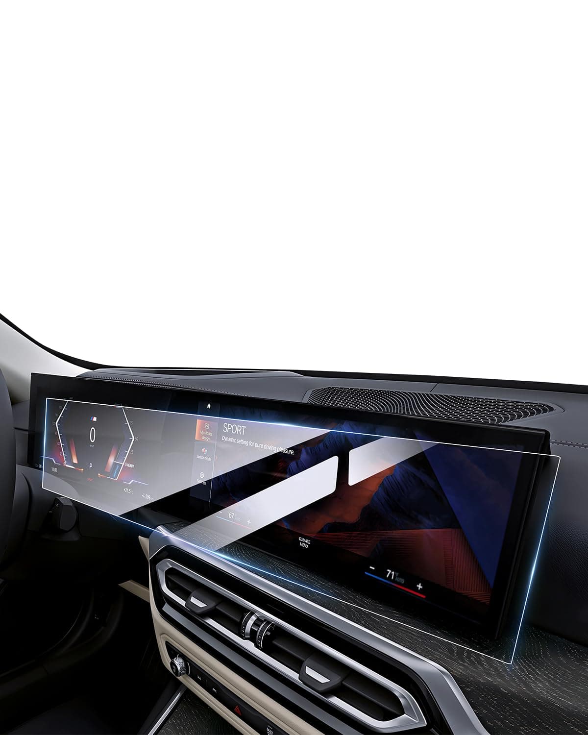 Karltys Tempered Glass Screen Protector for 2024 2025 BMW X5 X6 X7 i7 /2022-2025 i4 iX Accessories 14.9-Inch Navigation Touchscreen & 12.3-Inch Instrument Cluster Screen Cover HD Clear Anti Glare