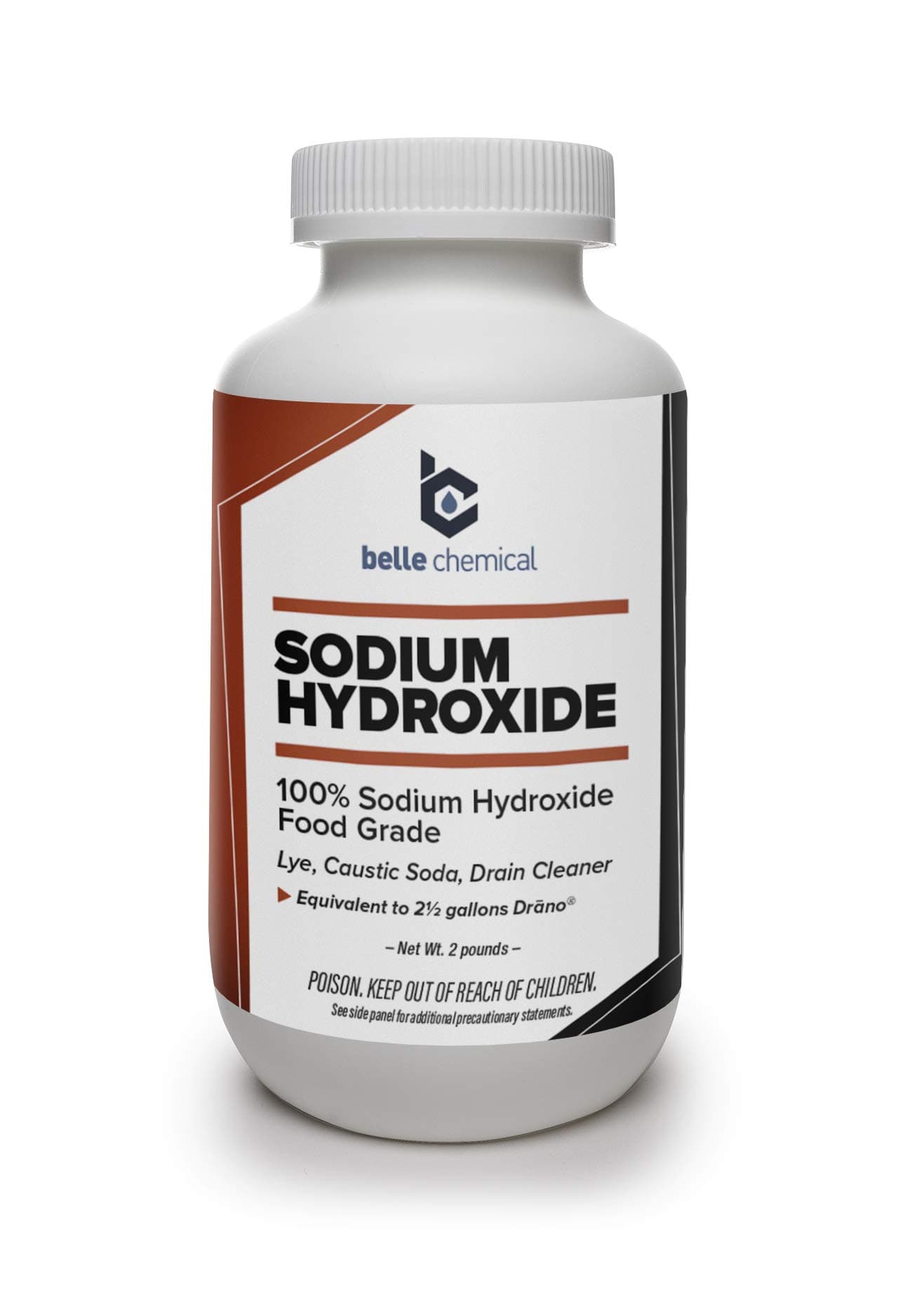 Sodium Hydroxide - Pure - Food Grade (Lye, Baking Soda), White, 2 Pound