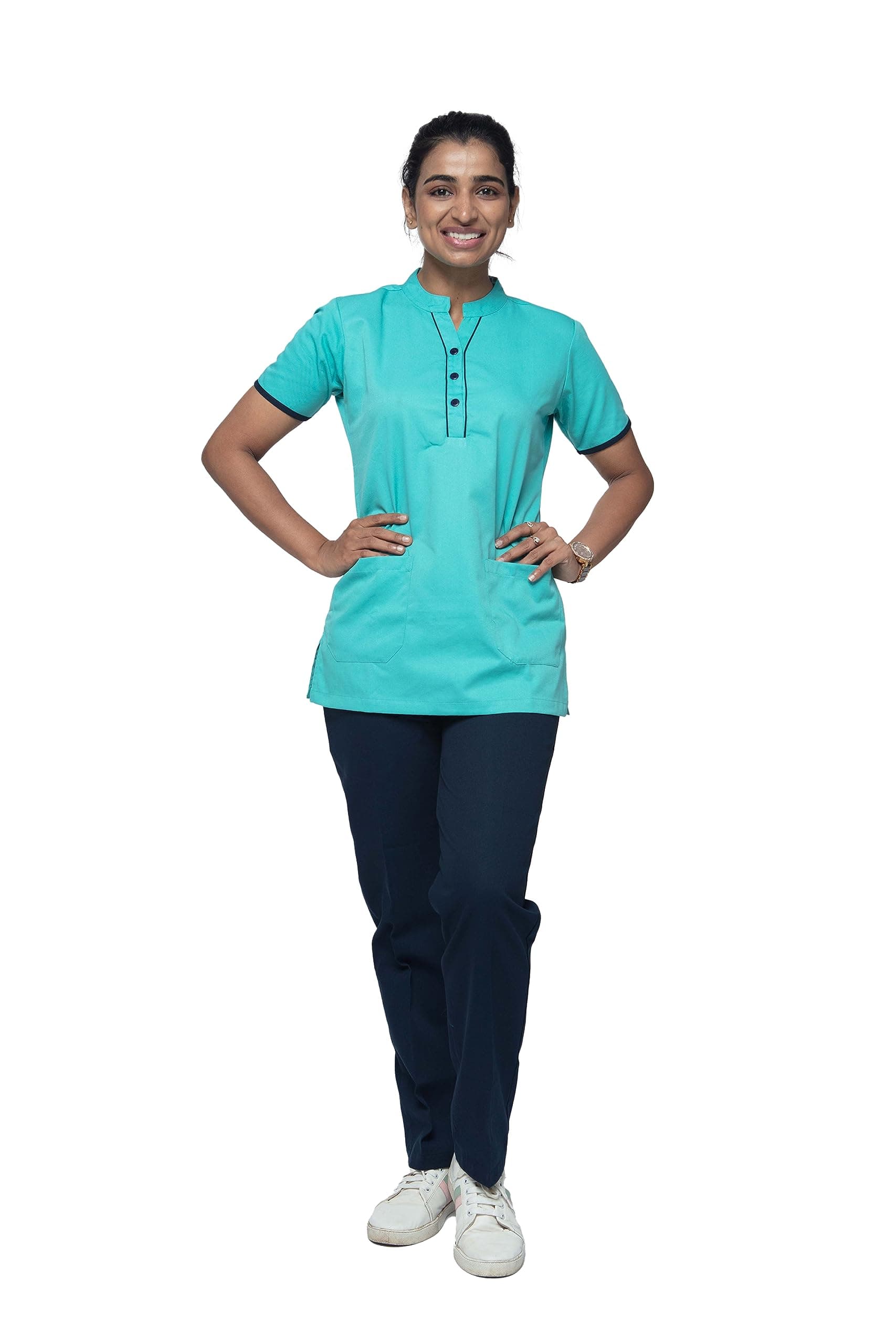 Polyester and Cotton Twill Nurse Uniform, NT07 Teal, Medium