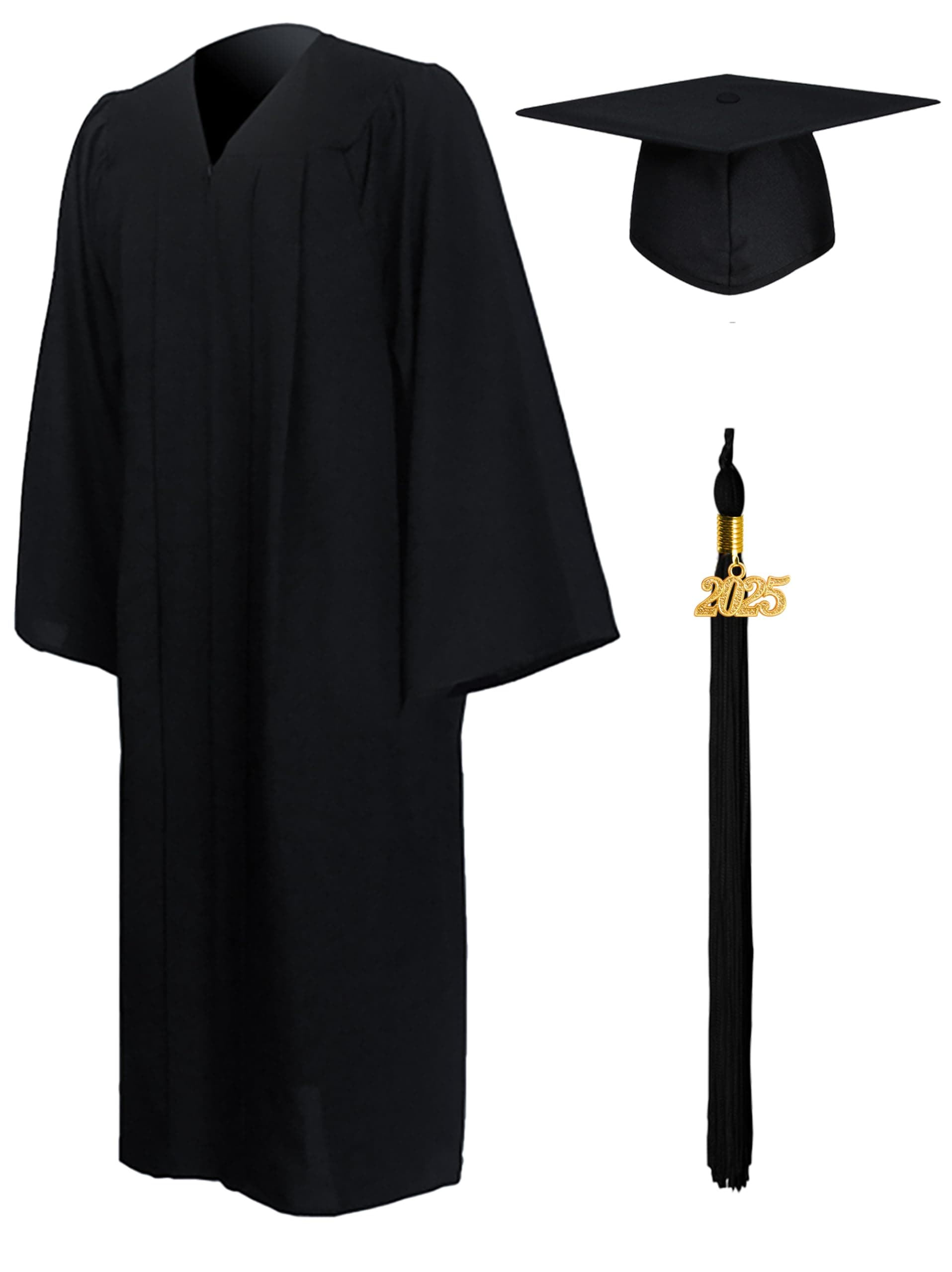 GraduationMall Matte Graduation Gown Cap Tassel Set 2025 for High School and Bachelor