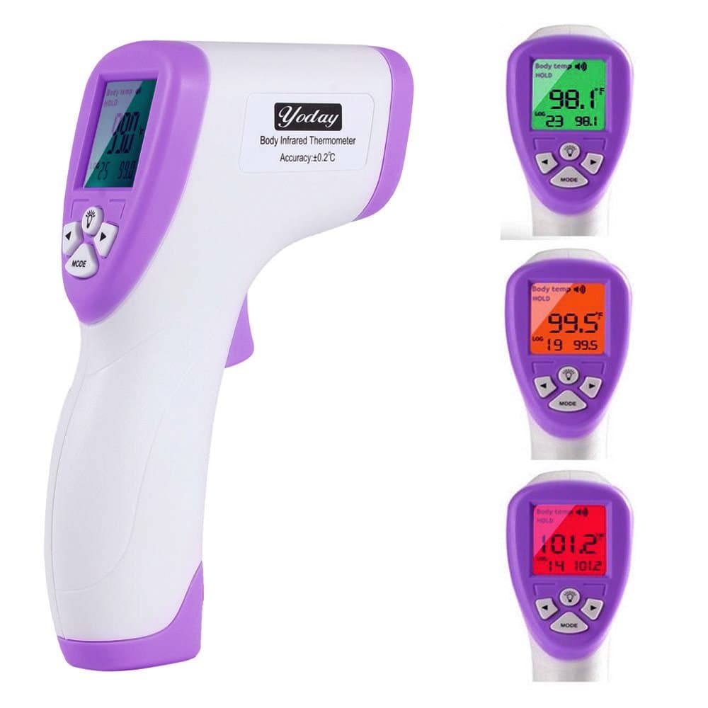 Forehead Digital Thermometer Medical Grade Multi-function High Sensitivity Non-contact Digital Infrared , No Touch Instant Results Forehead Body Thermometer For Baby, Adults And(purple)