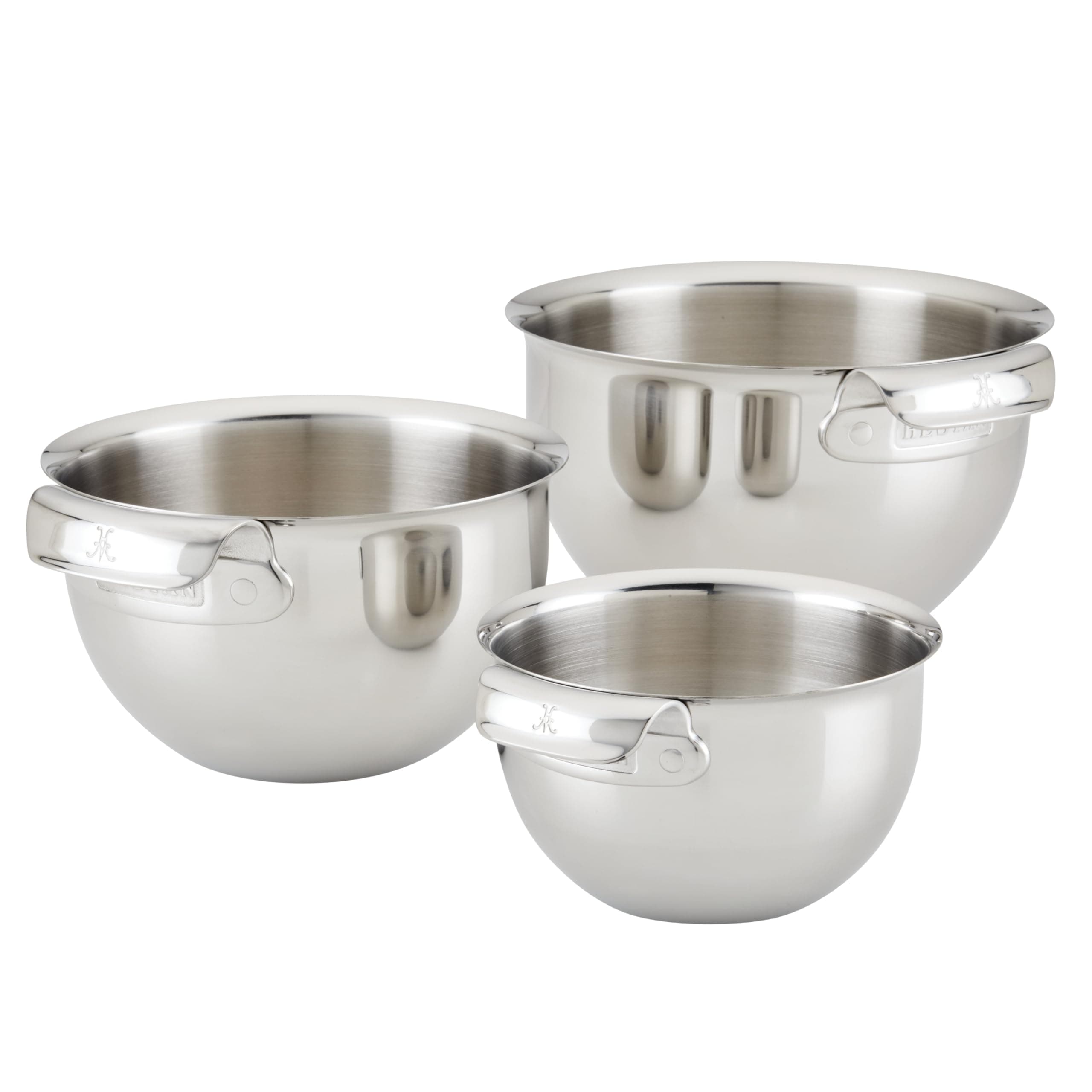 Hestan Provisions – 3-Piece Stainless Steel Mixing Bowl Set – 1.5qt, 3qt, and 4.75qt, Nesting Design