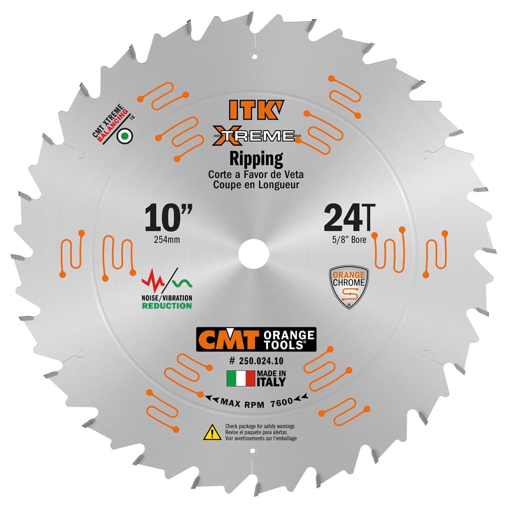 CMT 250.024.10 ITK Xtreme Industrial Rip Saw Blade, 10-Inch x 24 Teeth ATB Grind with 5/8-Inch Bore