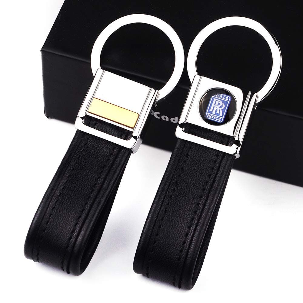Stainless steel lanyard keychain and leather strap clips compatible with infiniti key fob