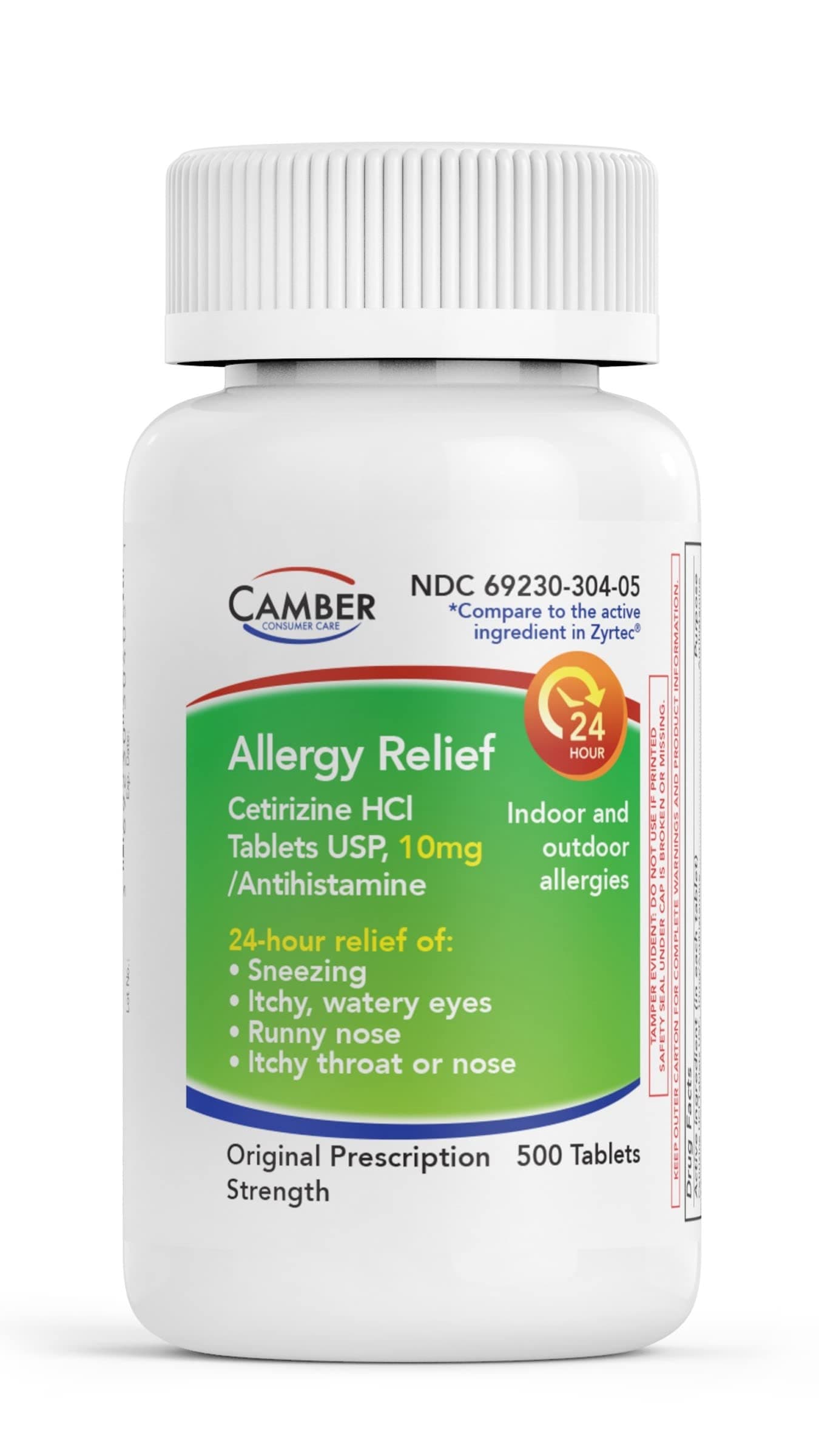 Cetirizine HCI 10mg Tablets, 24-Hour Allergy Relief, Allergy Medication - 500 Count