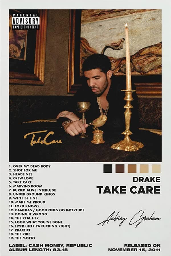 XIHOO Kerry dober Drake - Cool Wall Decor Art Print Album Cover Poster - Matte, Frameless Gift - 11 x 17 inch (28cm x 43cm) for Room Aesthetic