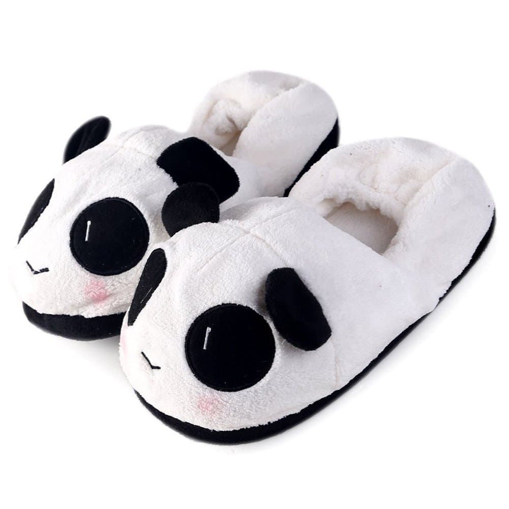 Emoji Slippers Fuzzy Antiskid Cartoon slippers Furry Winter Warm Emoji Shoes Indoor Home For Women Girls (white)