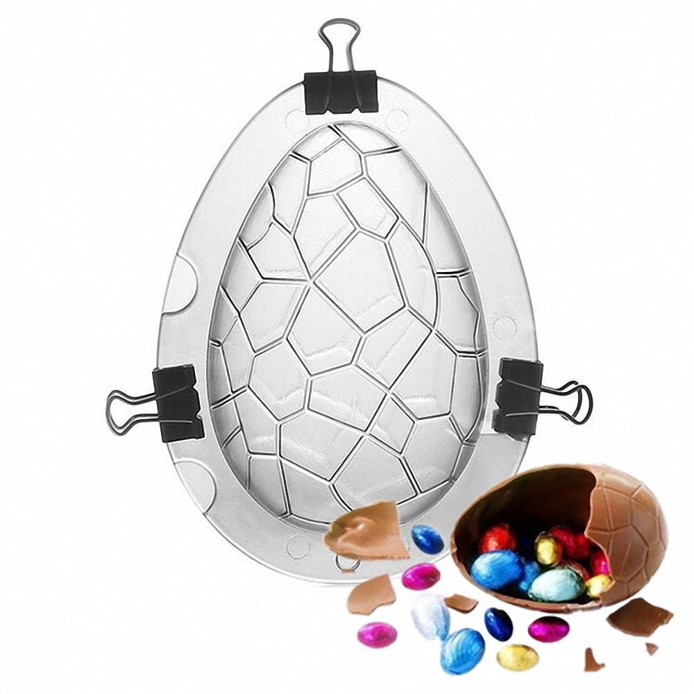 MoldFun Giant Surprise Toy Egg Maker - Easter Egg Mold, Dinosaur Polycarbonate Plastic Mould for Chocolate, Jello, Soap, Bath Bomb, Lotion Bar, Clay, Plaster, Cake Decorating Tool